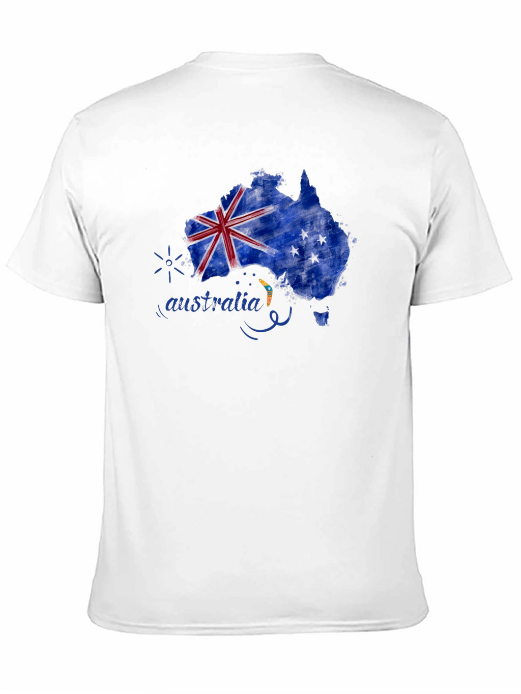 Australia Map Flag T-Shirt - Black
