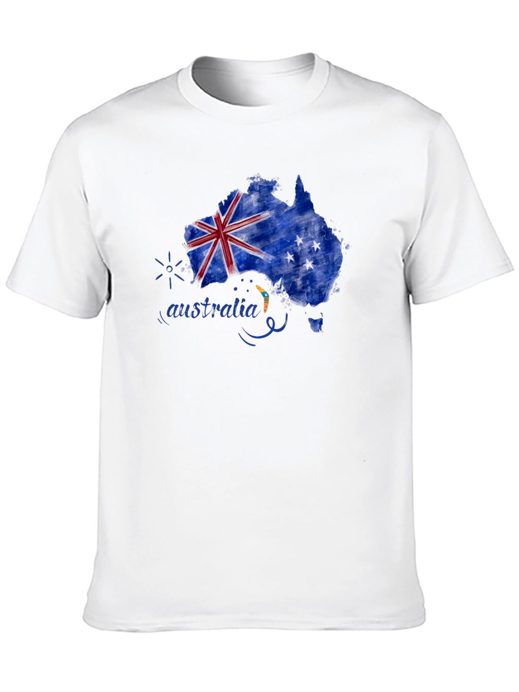 Australia Map Flag T-Shirt - Black