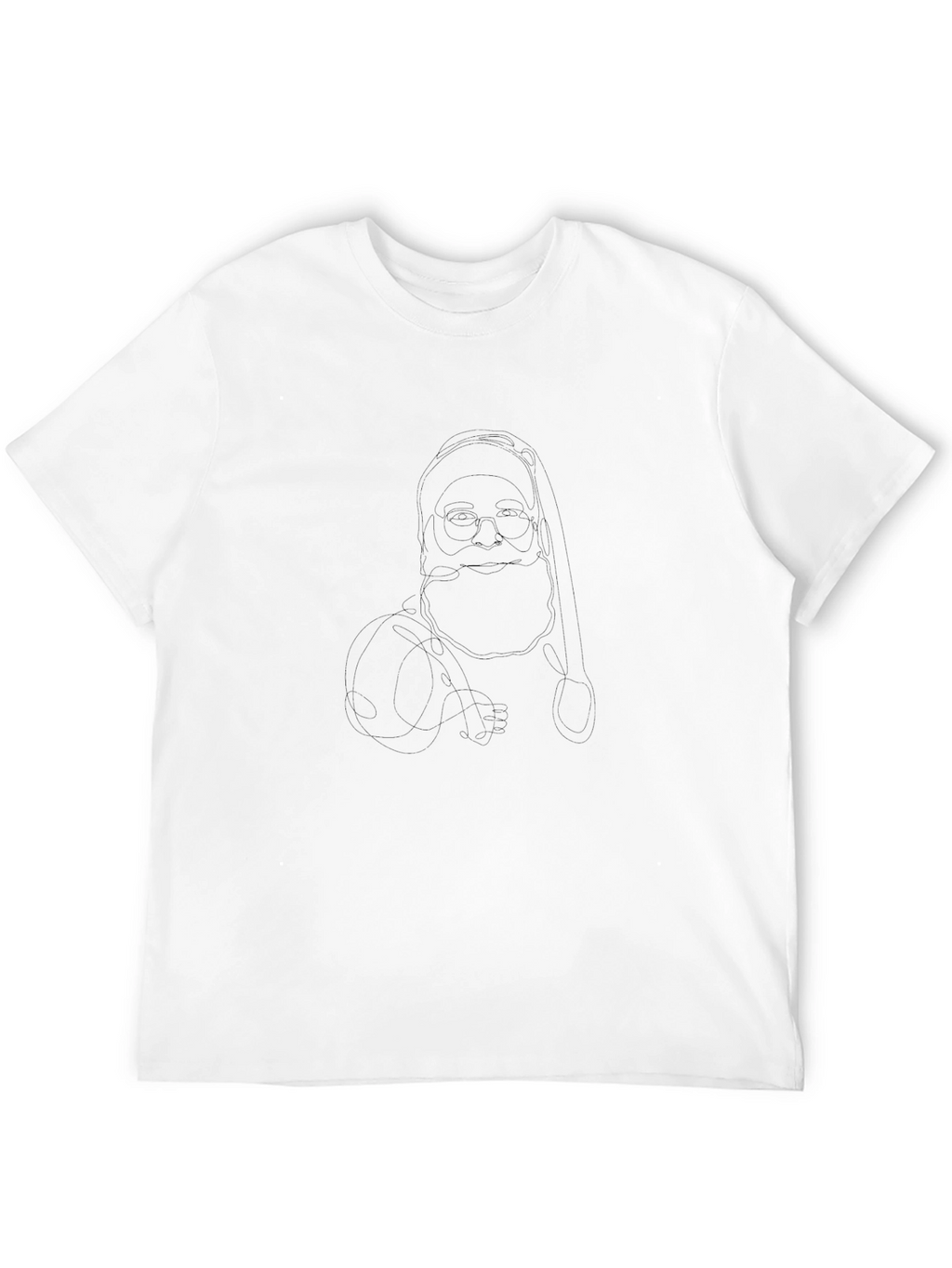 Santa Outline Black T-Shirt