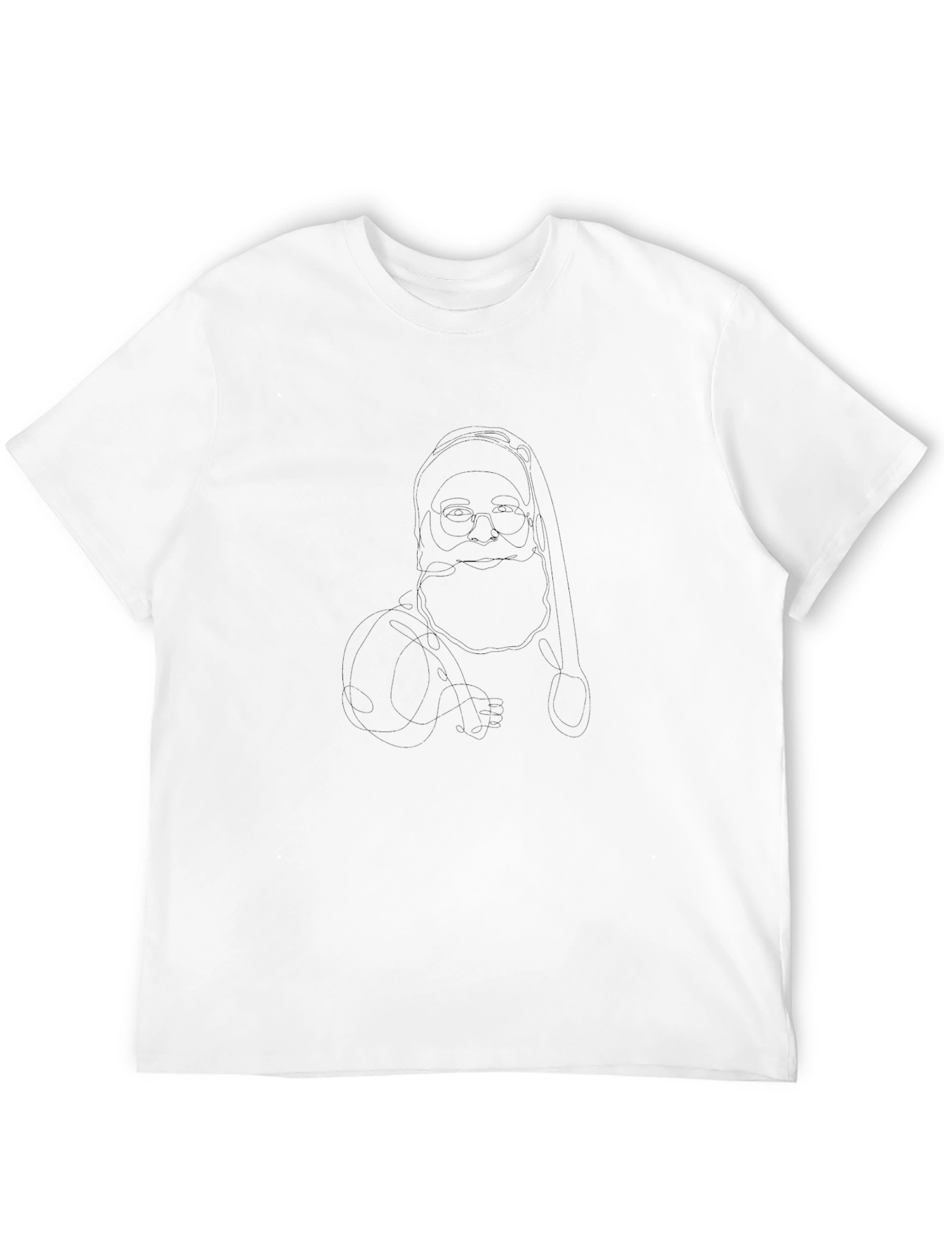Santa Outline Black T-Shirt