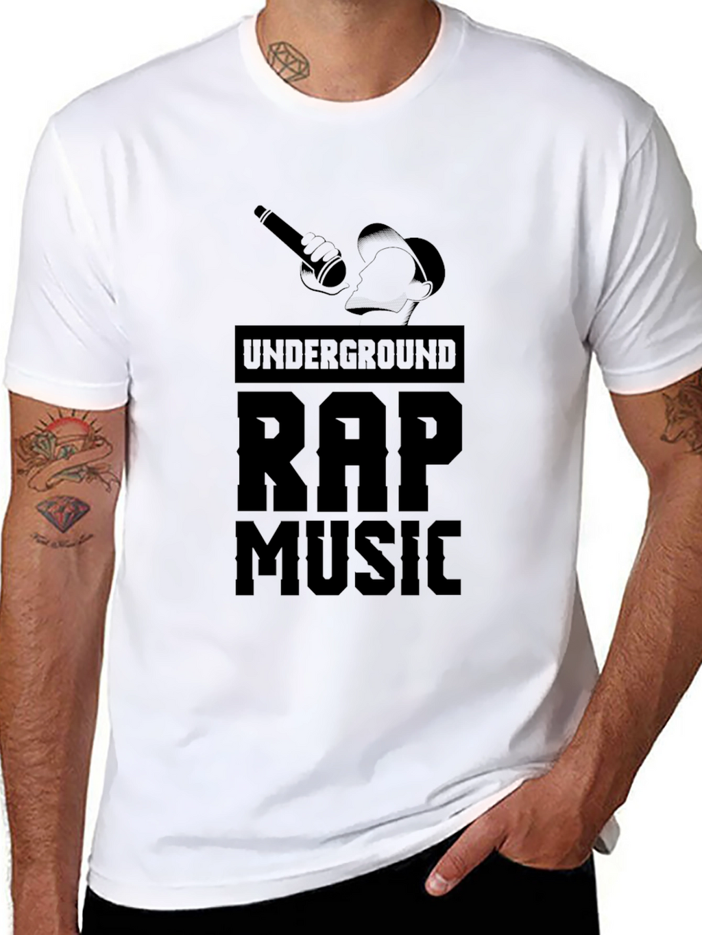 Underground Rap Music Black Graphic Tee