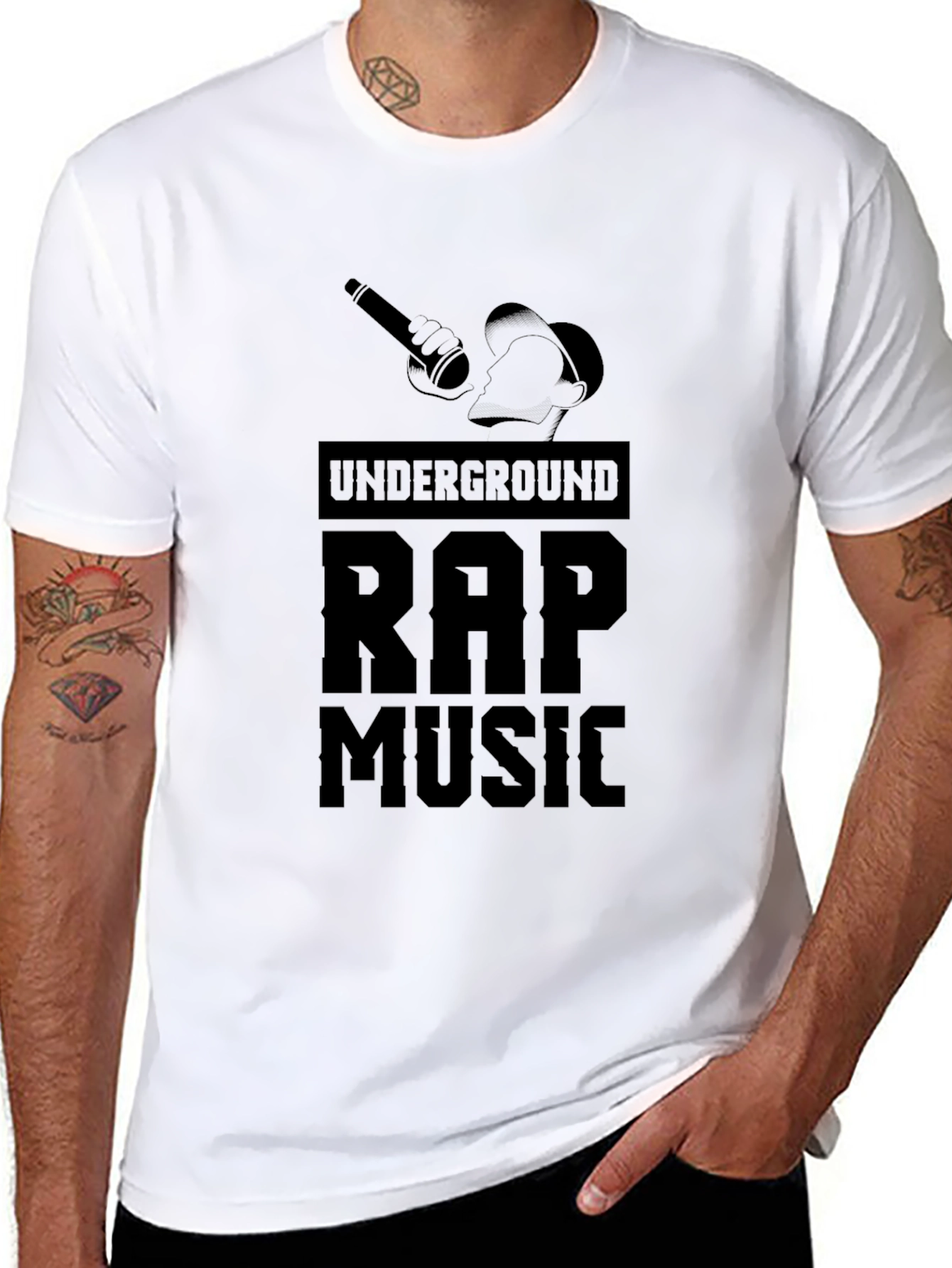 Underground Rap Music Black Graphic Tee