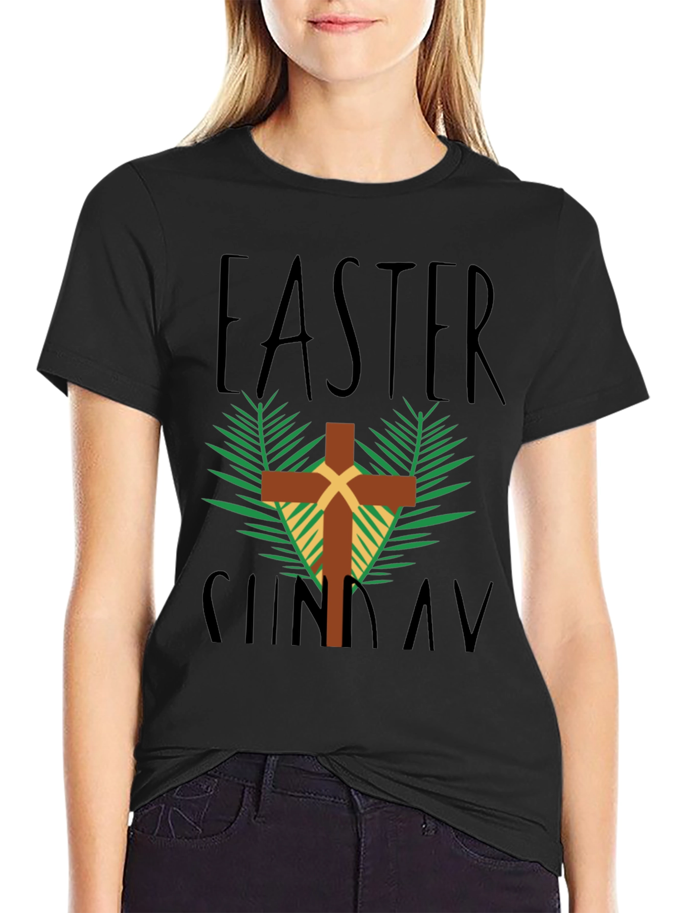 Easter Sunday Cross Graphic T-Shirt