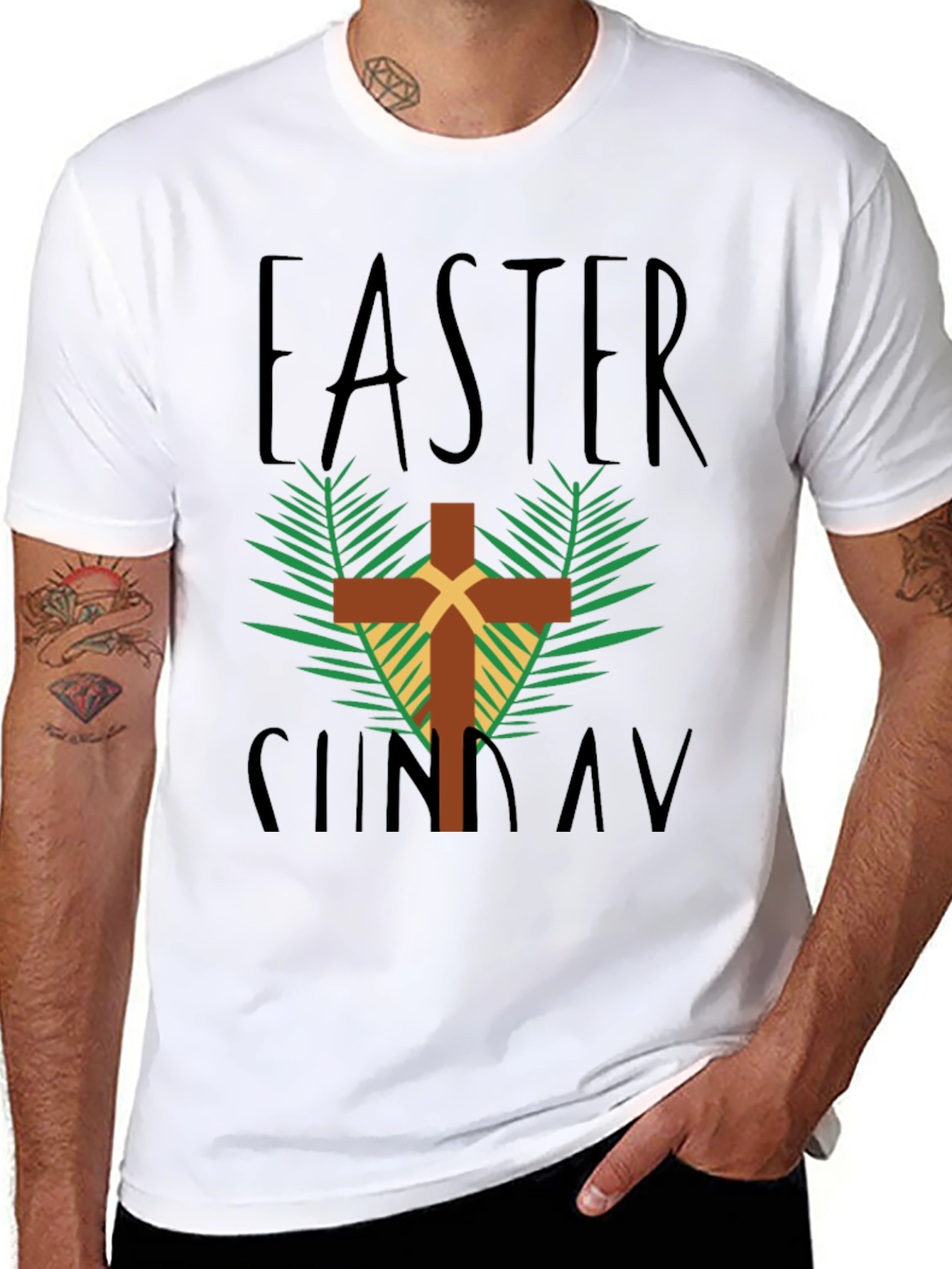Easter Sunday Cross Graphic T-Shirt