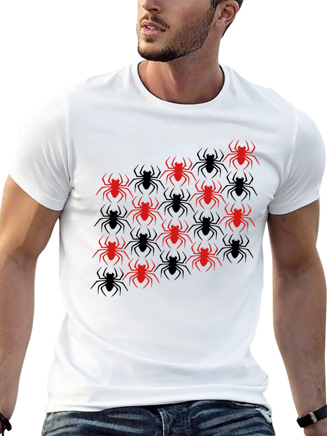 Spider Graphic T-Shirt - Red & Black Design