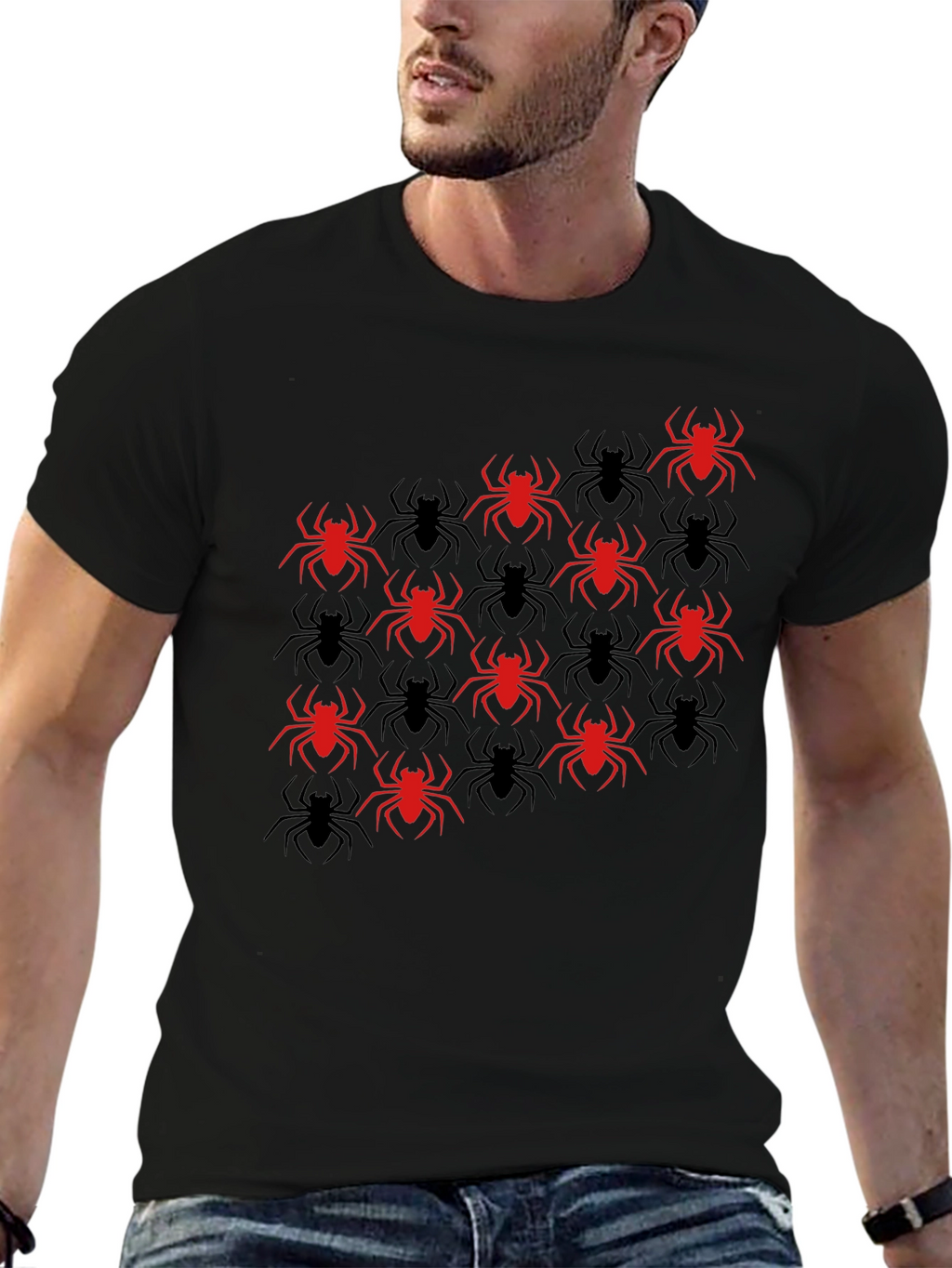 Spider Graphic T-Shirt - Red & Black Design