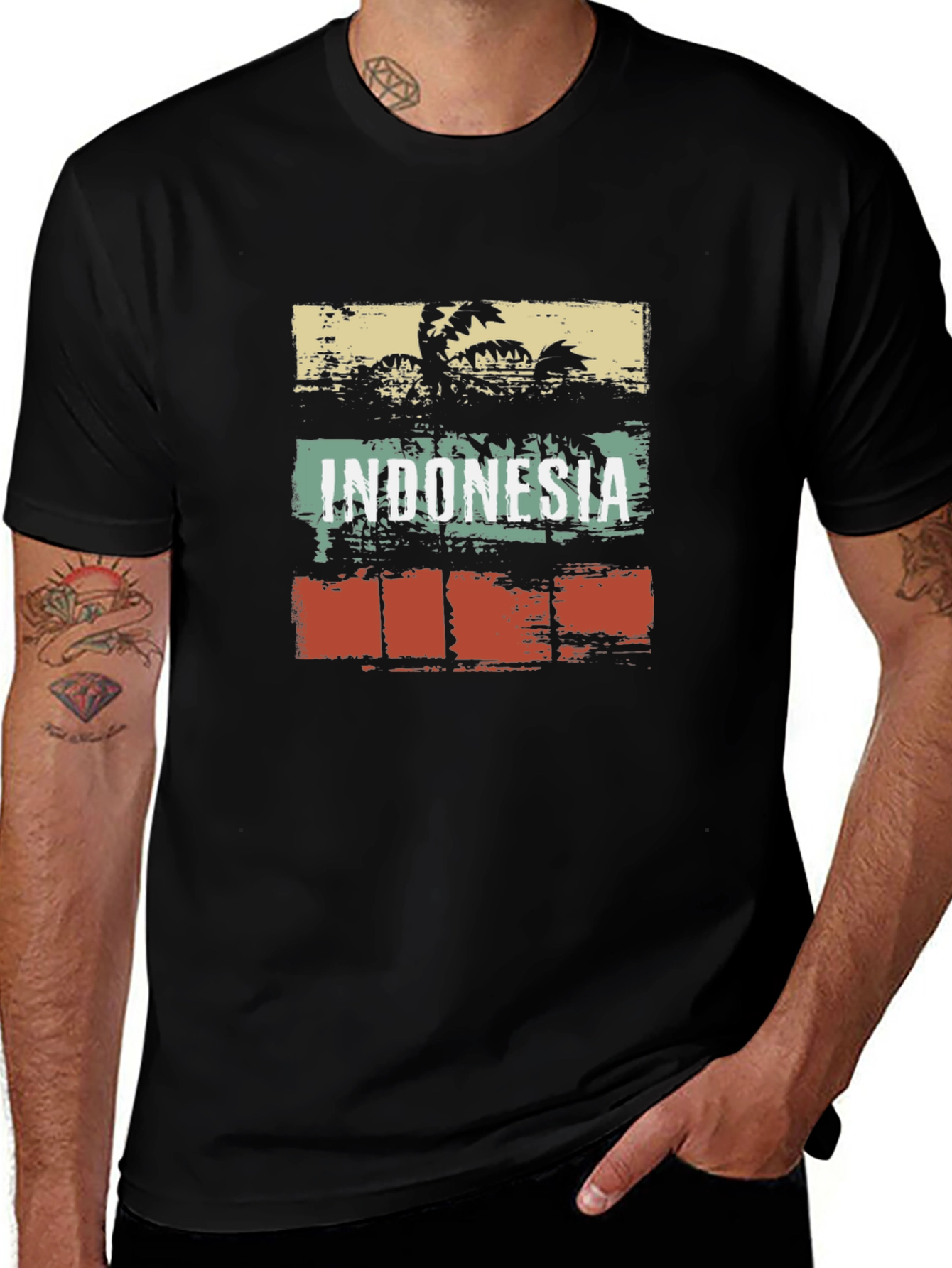 Indonesia Retro Palm Tree T-Shirt
