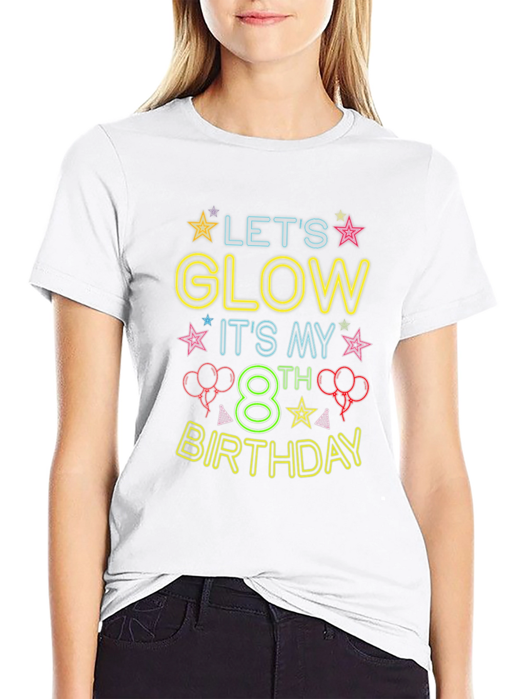 Lets Glow 8th Birthday T-Shirt