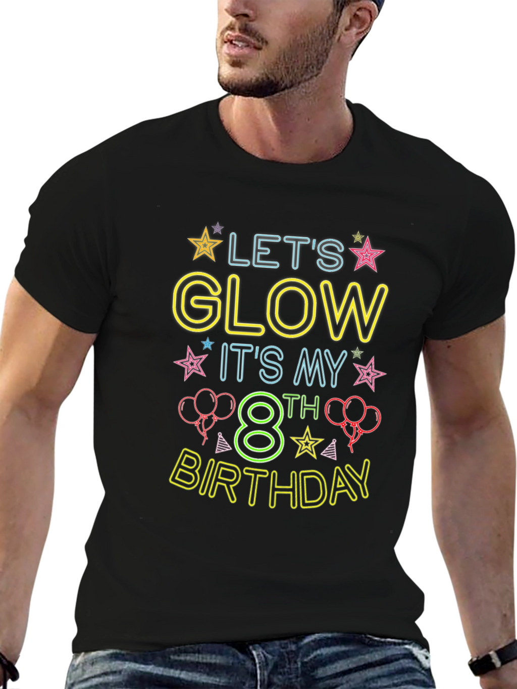 Lets Glow 8th Birthday T-Shirt