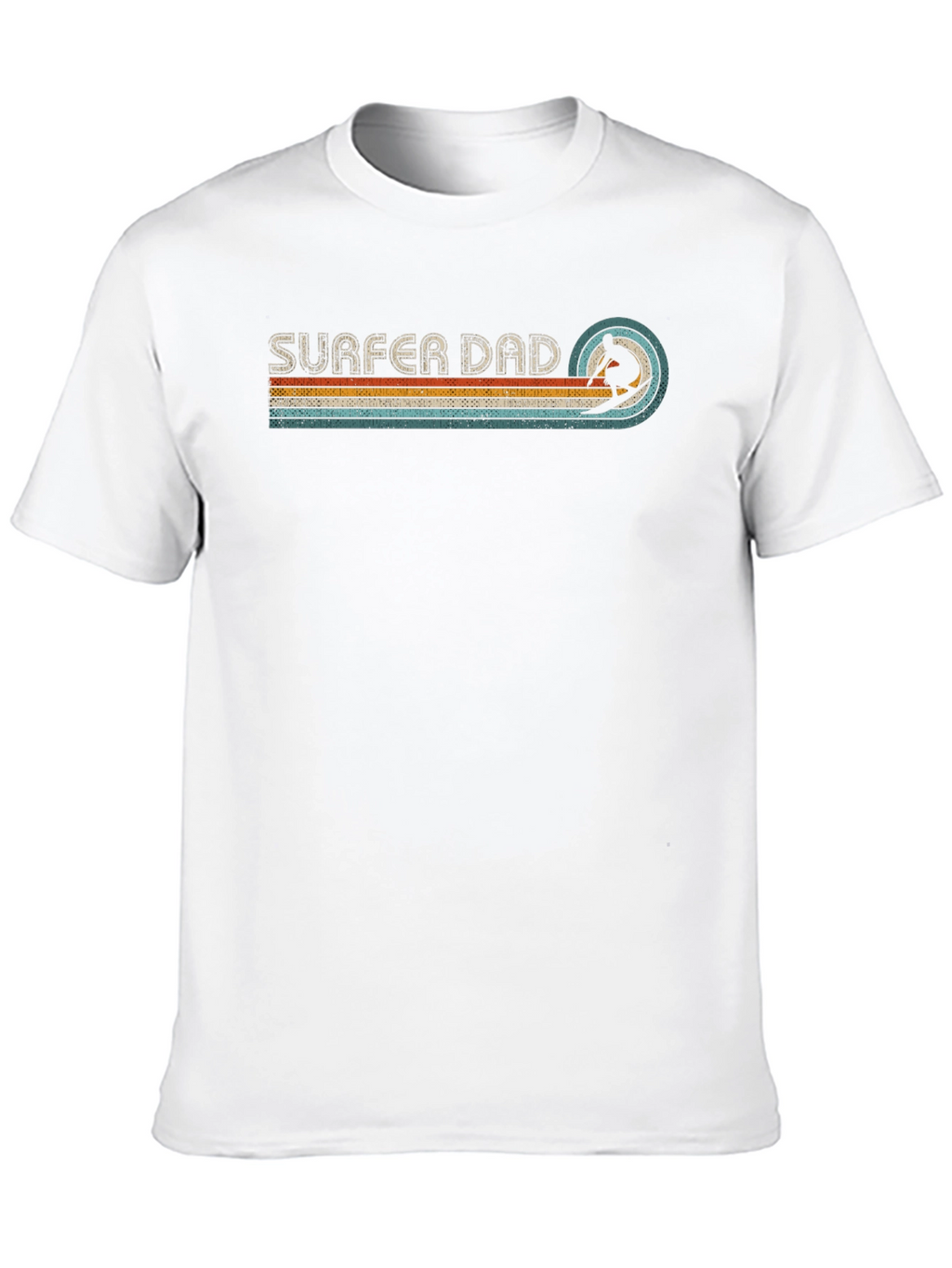 Surfer Dad Retro Graphic Tee - Black Cotton T-Shirt