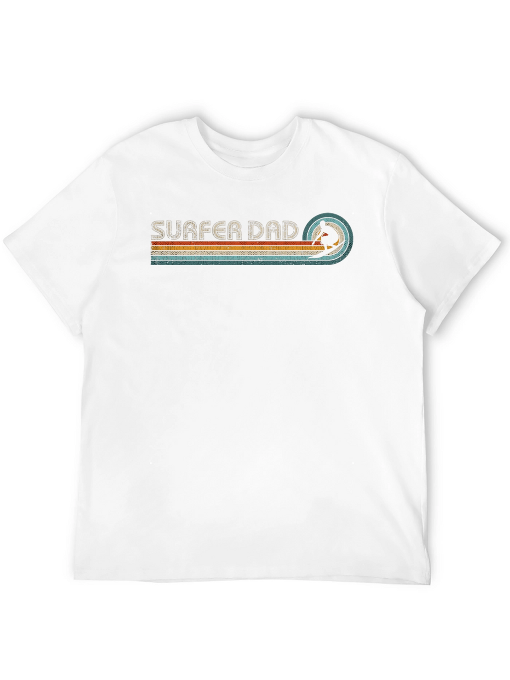 Surfer Dad Retro Graphic Tee - Black Cotton T-Shirt