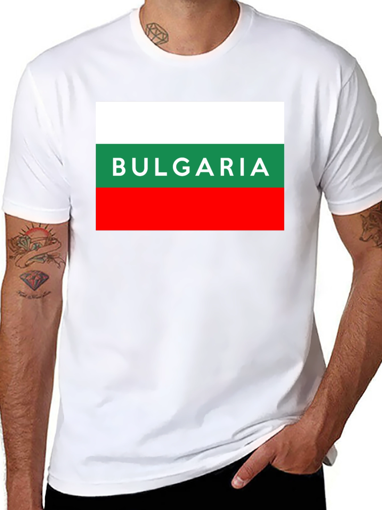 Bulgaria Flag T-Shirt - Mens Black Tee