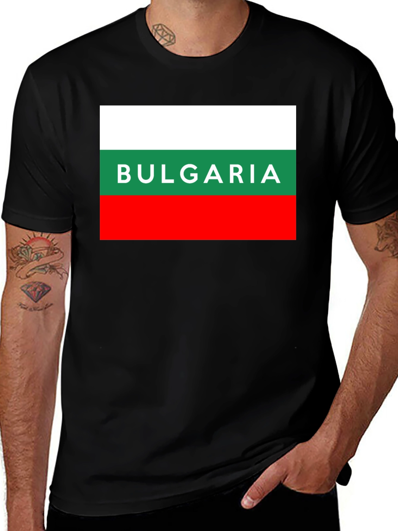Bulgaria Flag T-Shirt - Mens Black Tee