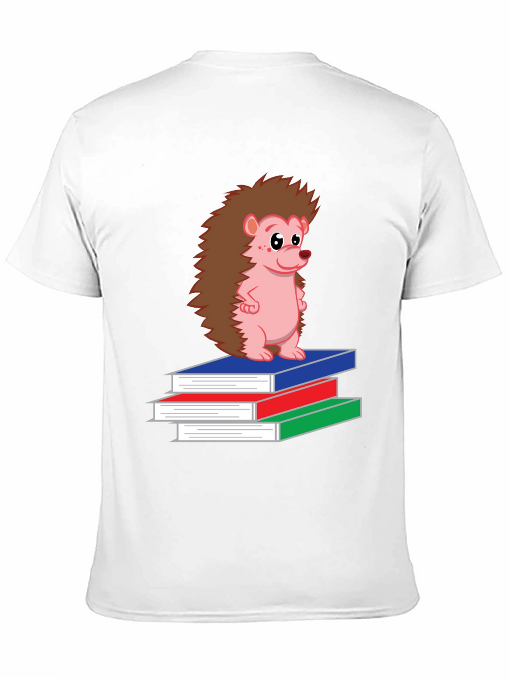 Hedgehog on Books Black T-Shirt