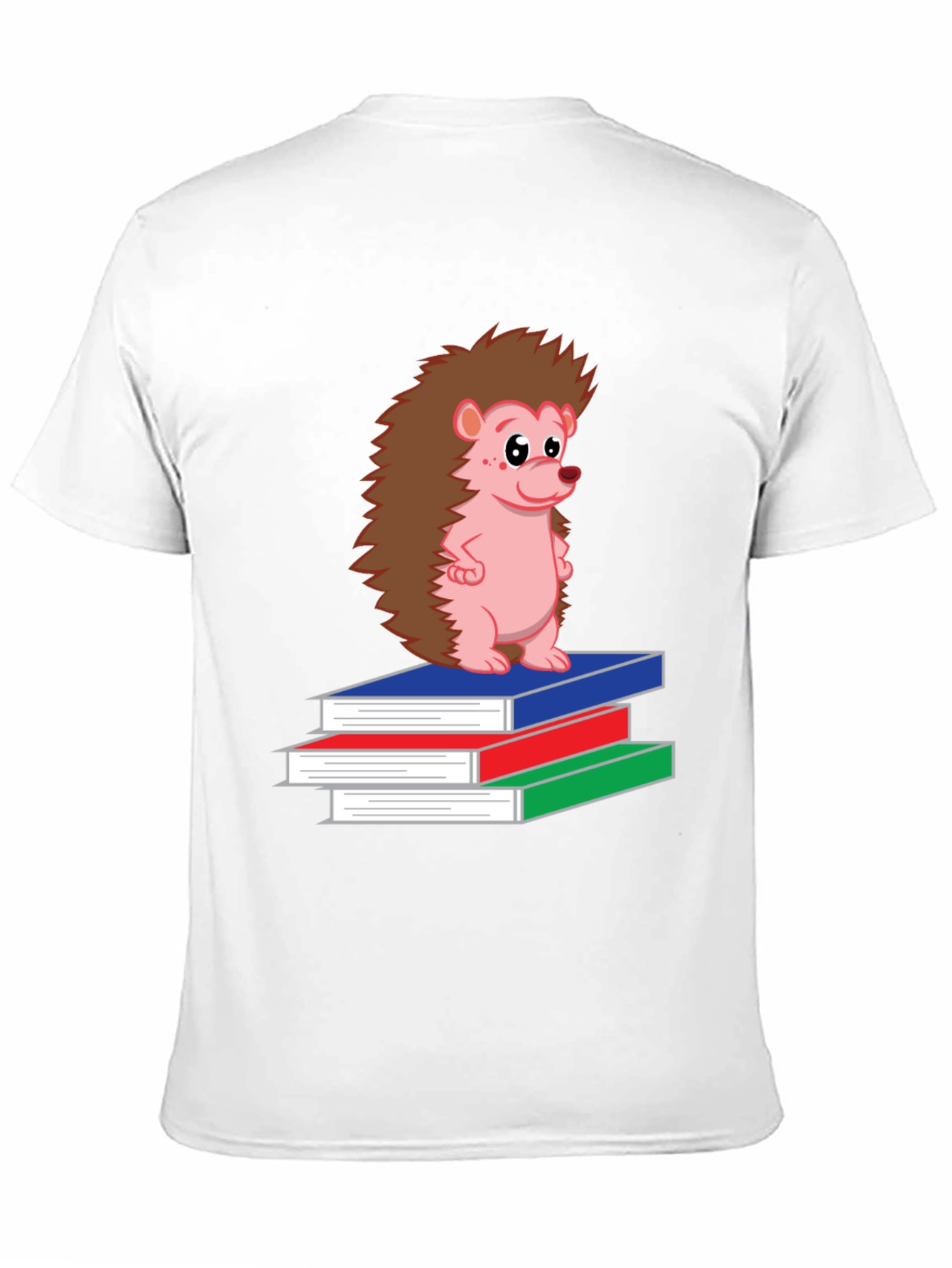 Hedgehog on Books Black T-Shirt