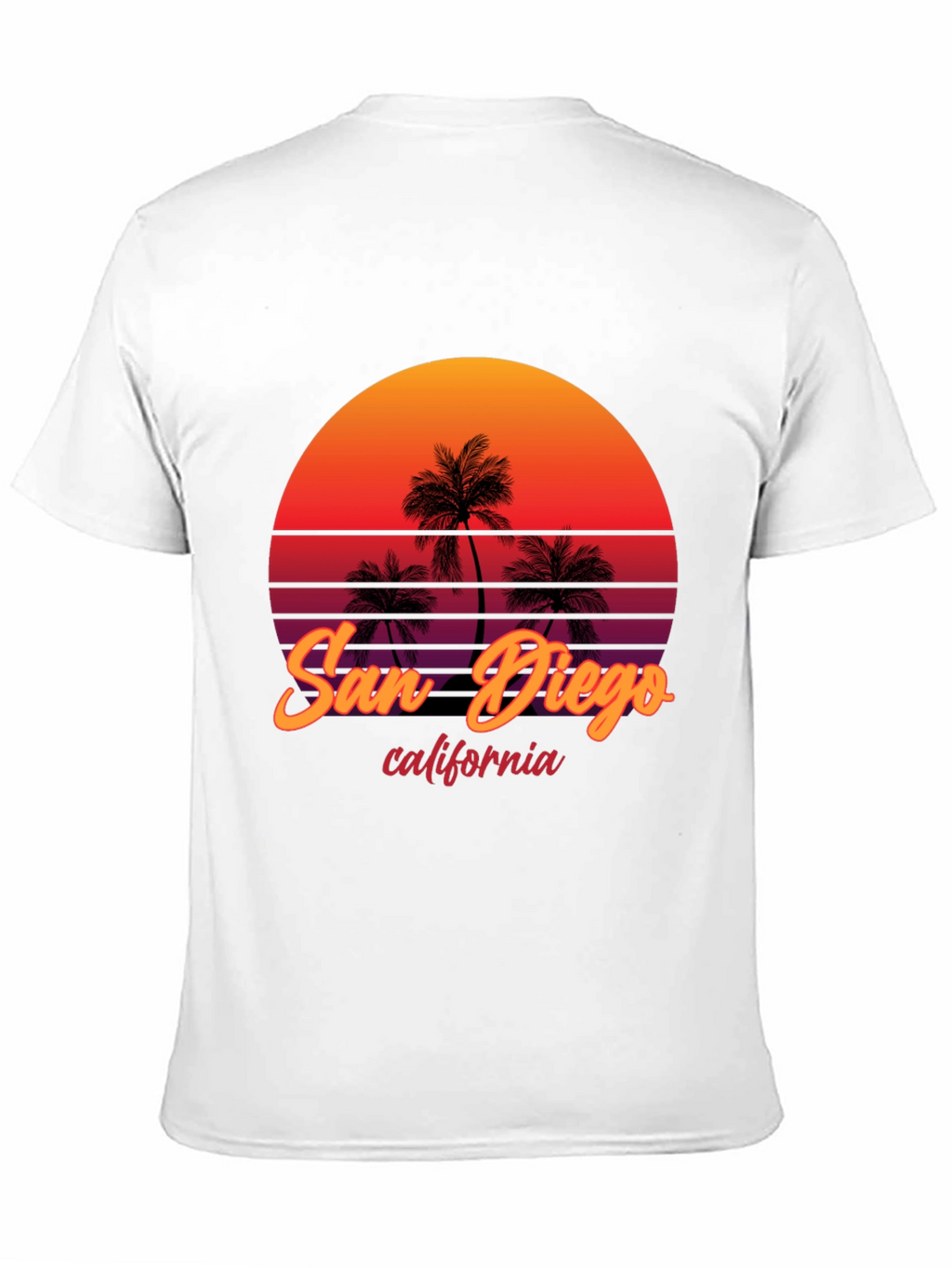 San Diego California Palm Sunset Graphic Tee