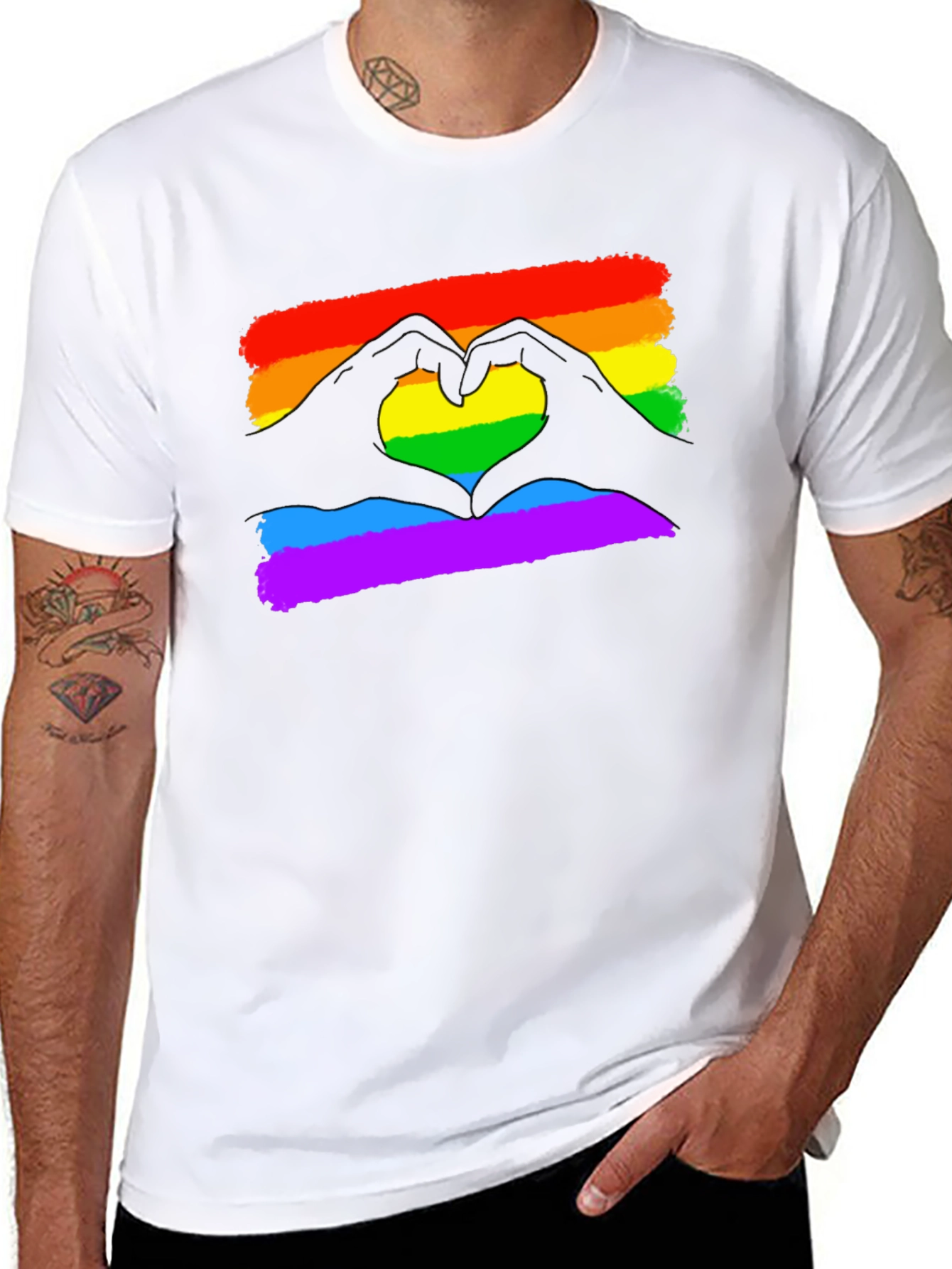 Pride Love Heart Gesture T-Shirt - Black