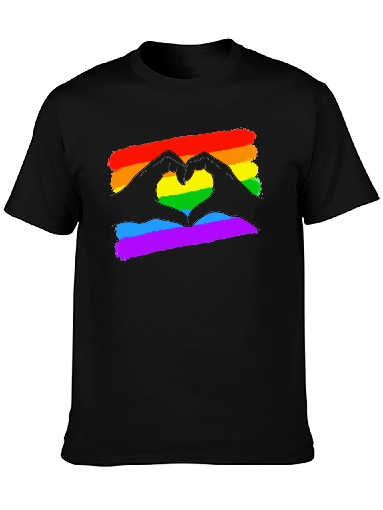 Pride Love Heart Gesture T-Shirt - Black