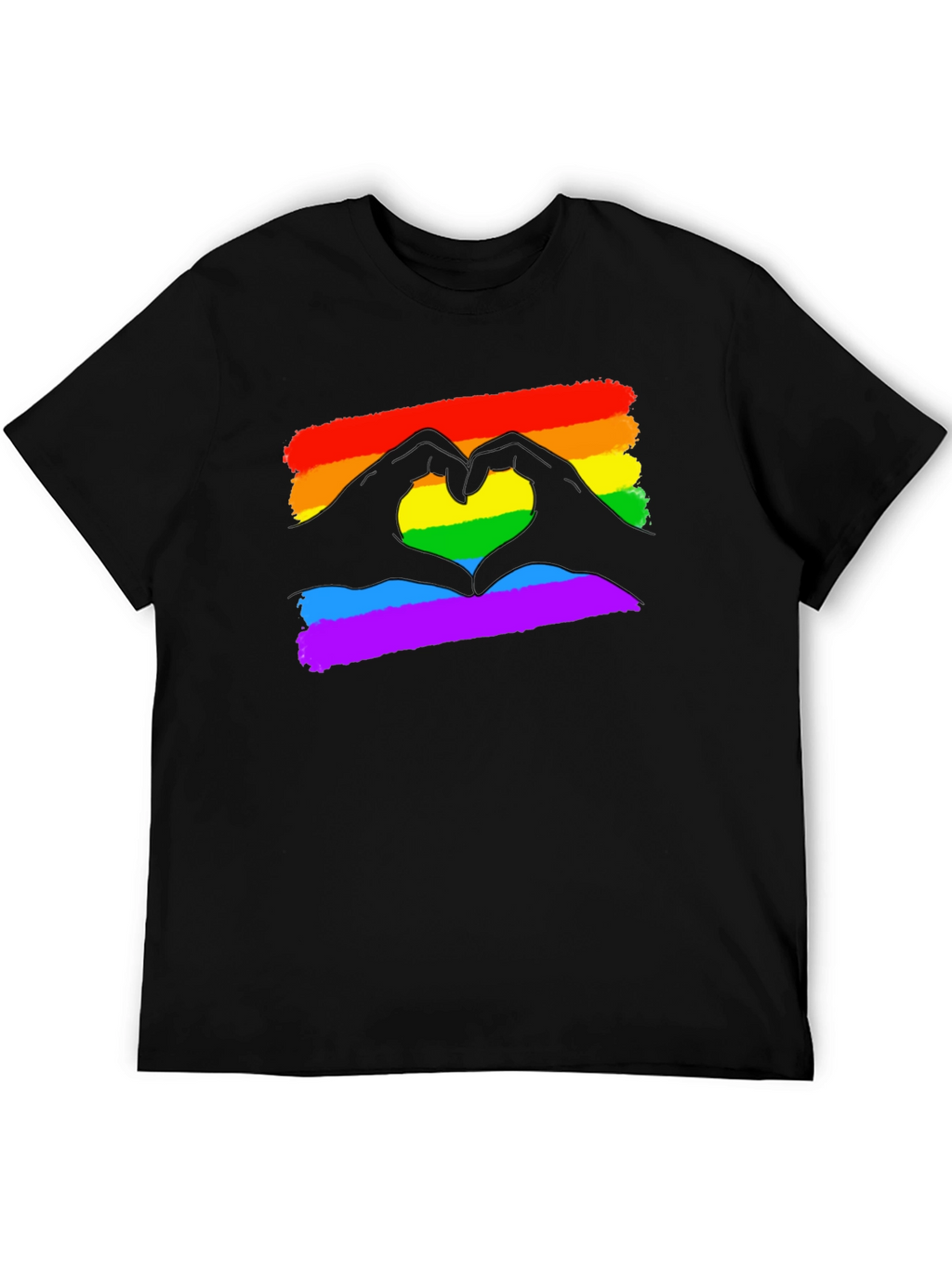 Pride Love Heart Gesture T-Shirt - Black