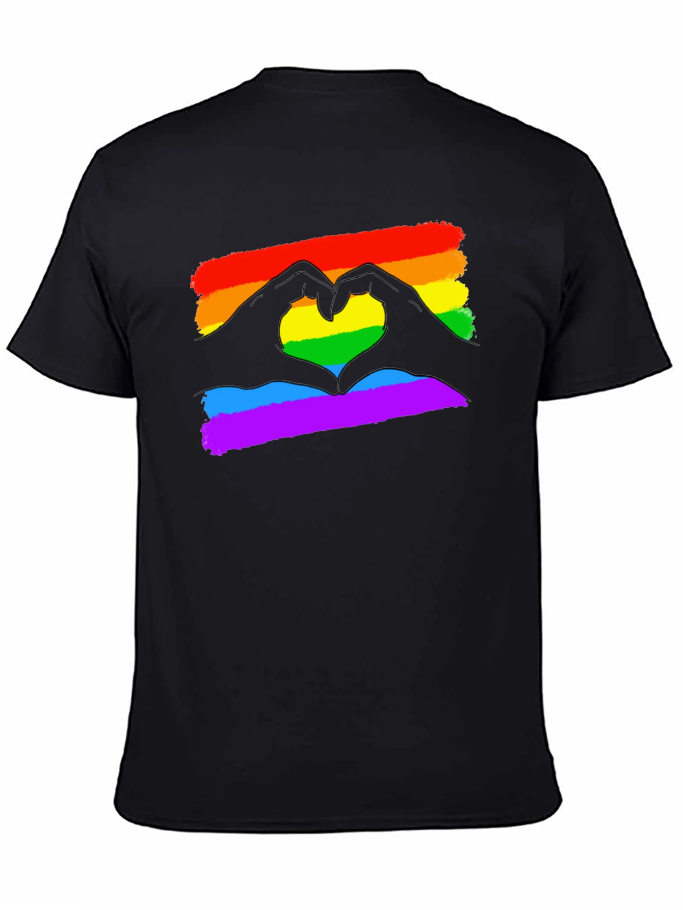 Pride Love Heart Gesture T-Shirt - Black