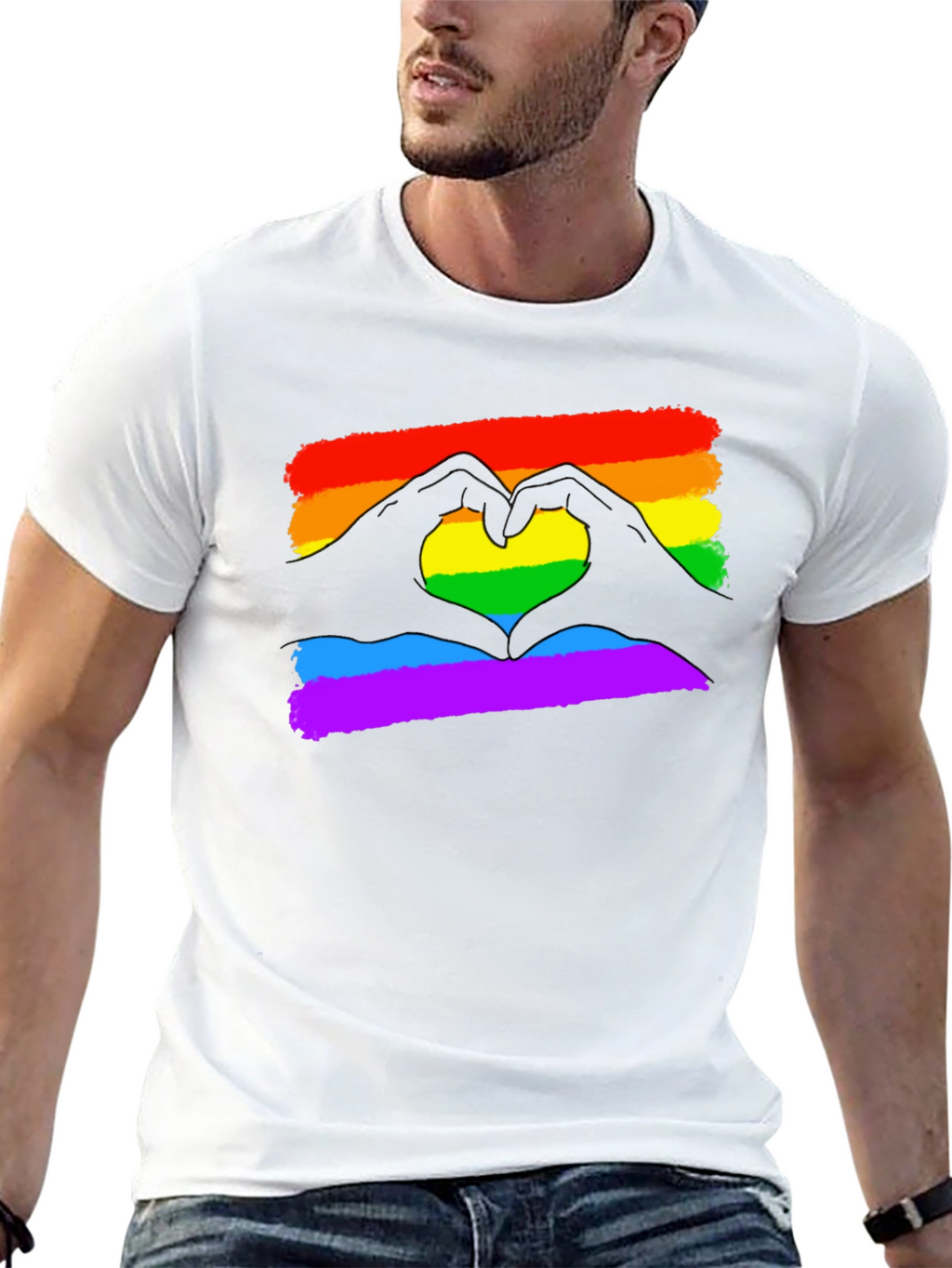 Pride Love Heart Gesture T-Shirt - Black