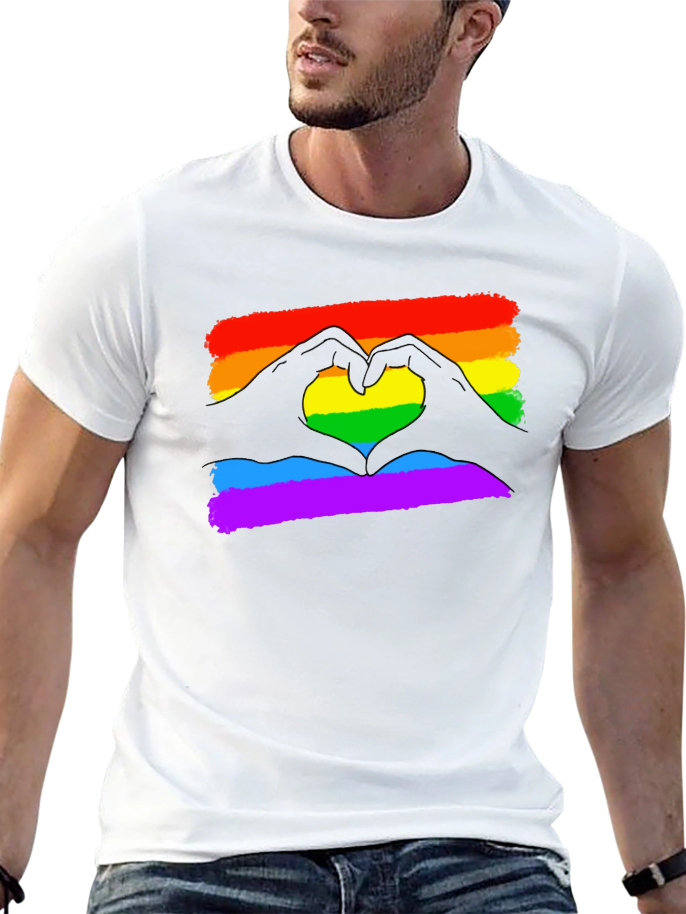 Pride Love Heart Gesture T-Shirt - Black