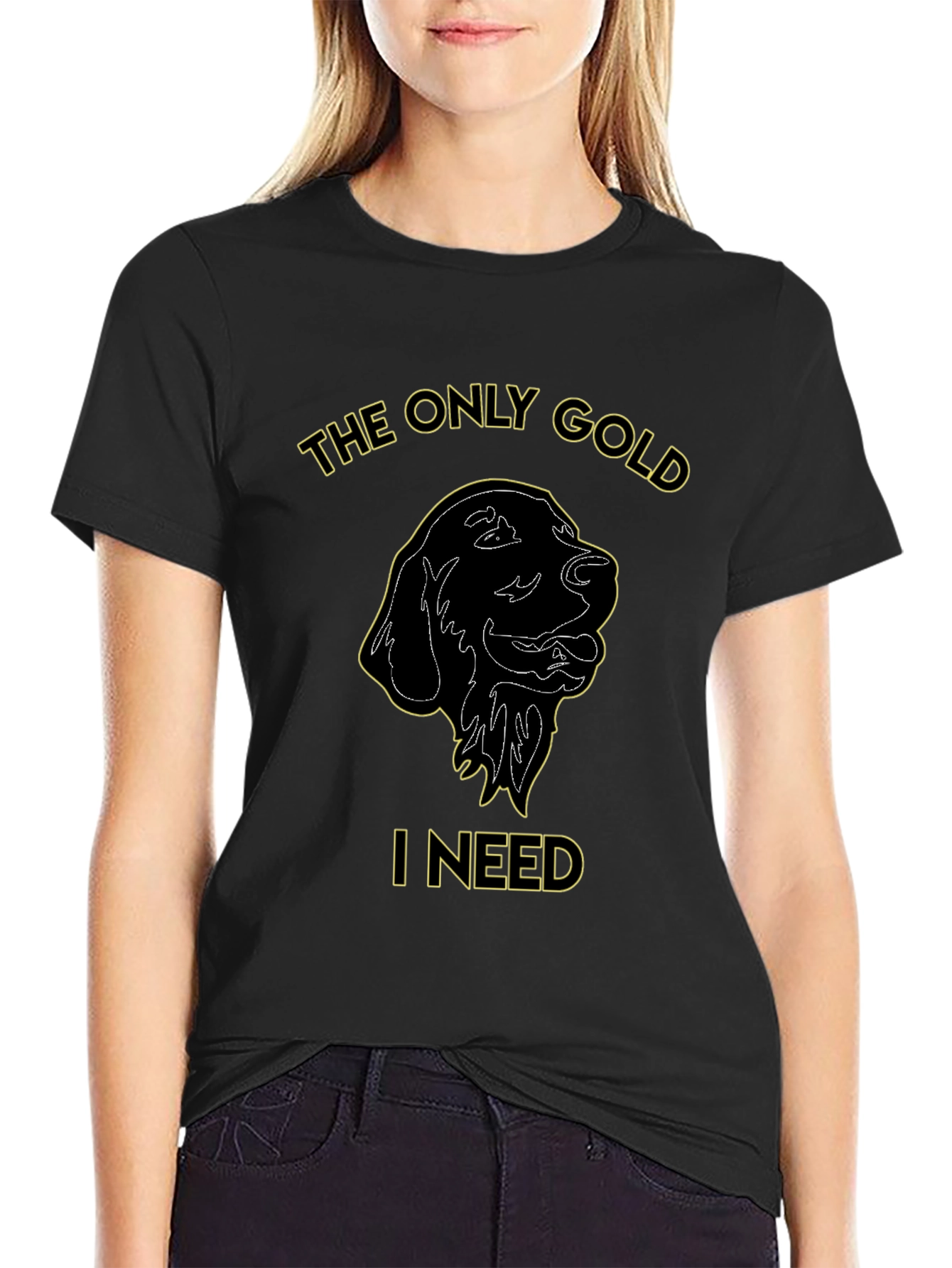 The Only Gold I Need Dog Graphic Tee - Black