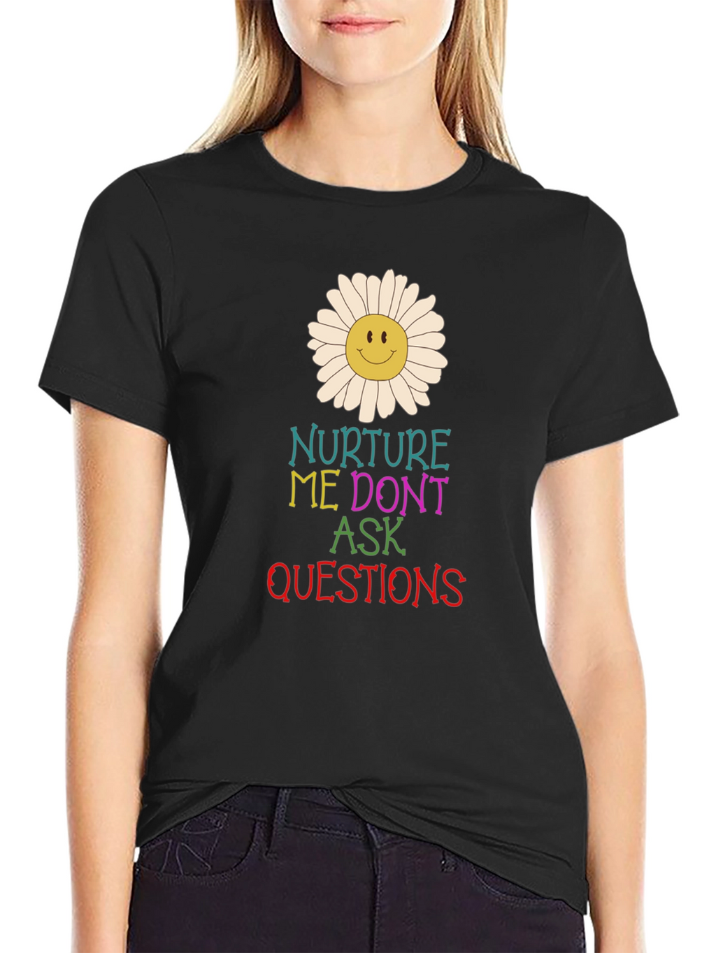 Nurture Me Graphic Tee - Black Cotton T-Shirt