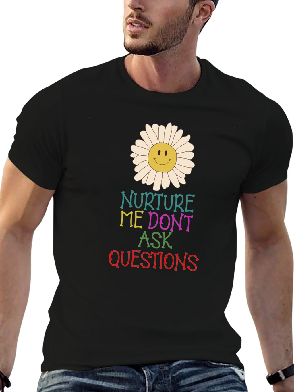 Nurture Me Graphic Tee - Black Cotton T-Shirt