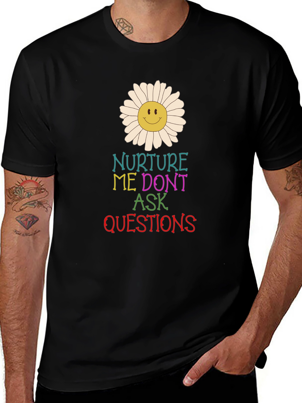Nurture Me Graphic Tee - Black Cotton T-Shirt