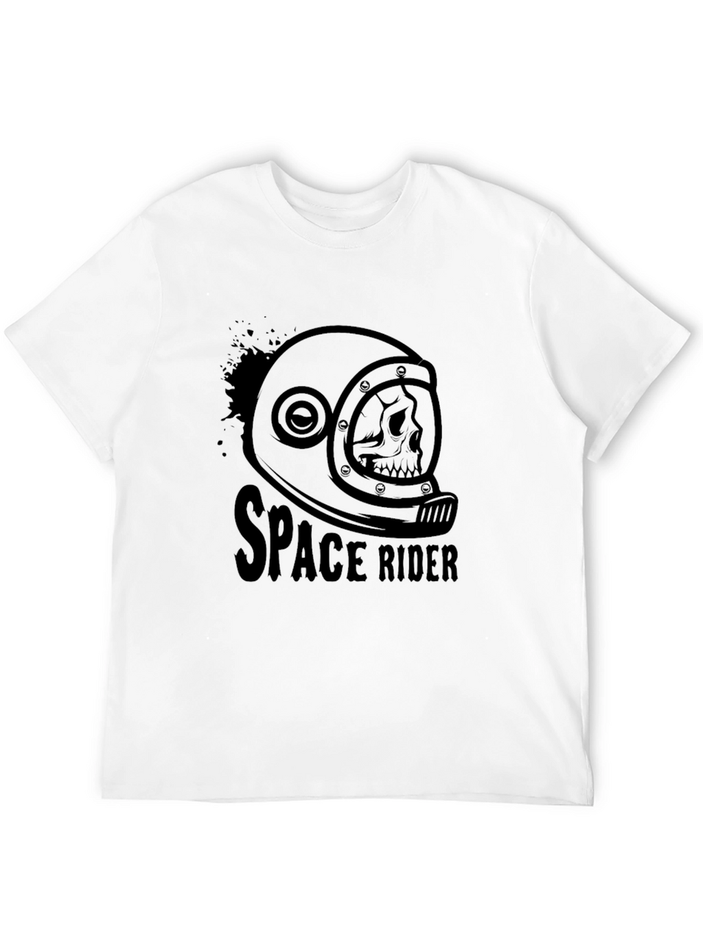 Space Rider Skull Helmet Graphic Tee