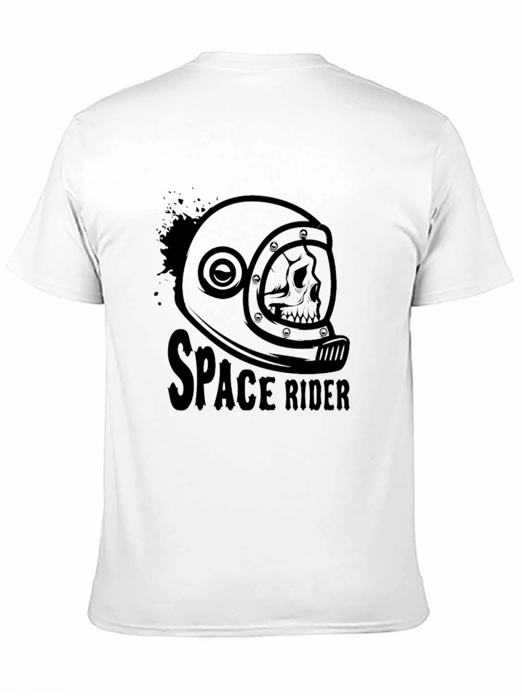 Space Rider Skull Helmet Graphic Tee