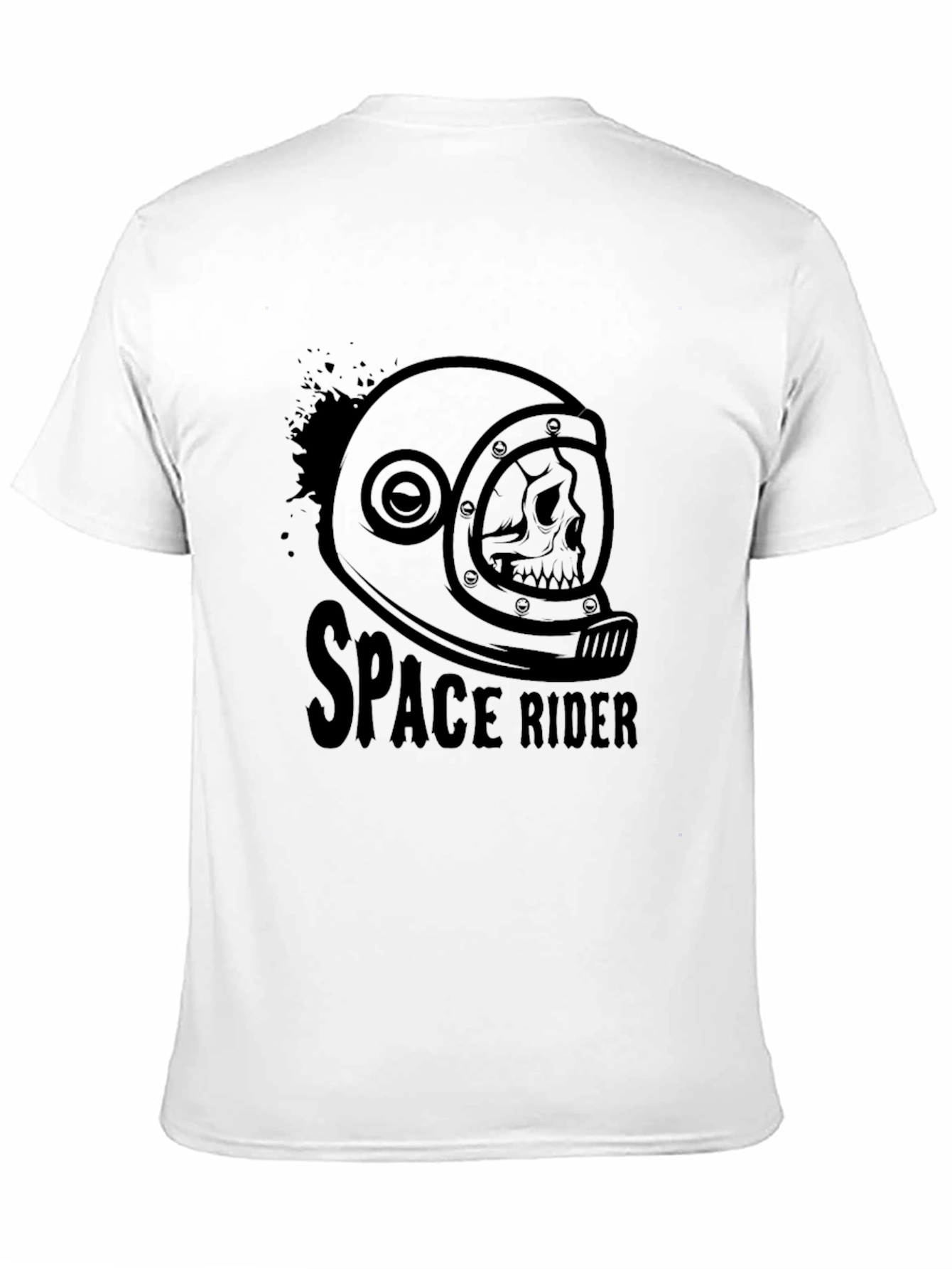 Space Rider Skull Helmet Graphic Tee