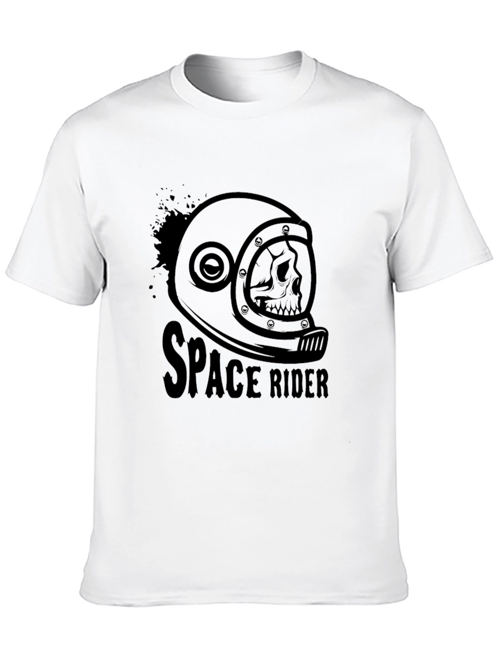Space Rider Skull Helmet Graphic Tee