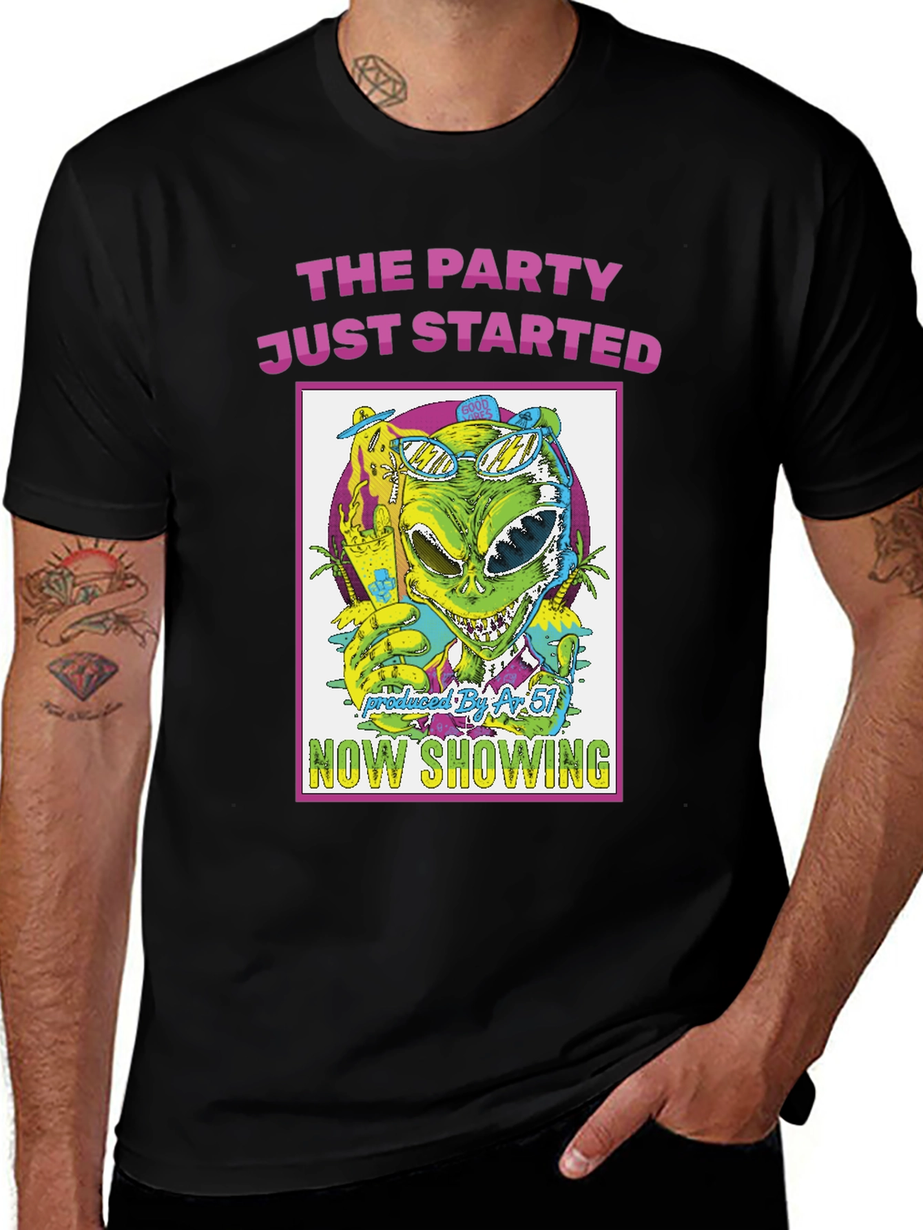 The Party Just Started Alien Graphic T-Shirt