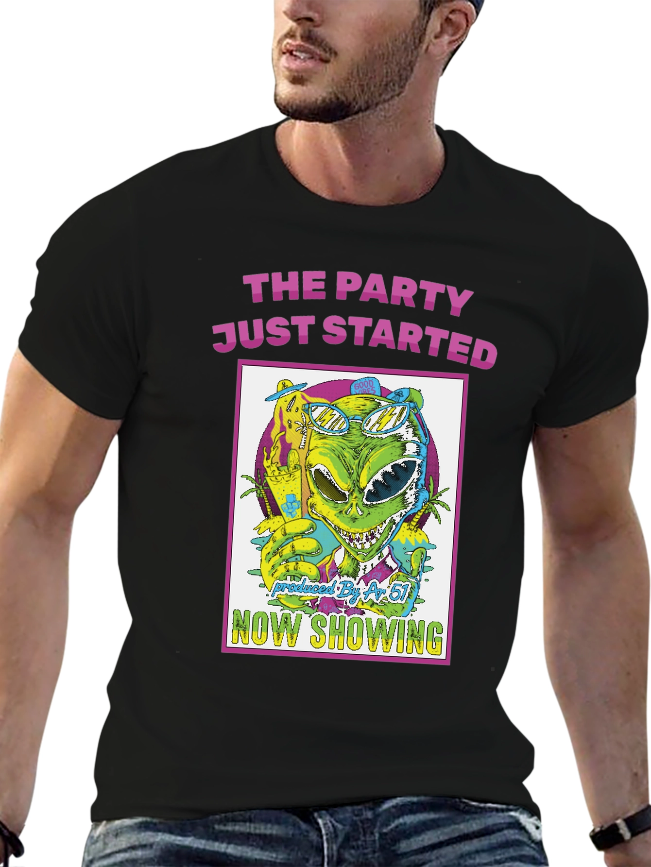 The Party Just Started Alien Graphic T-Shirt