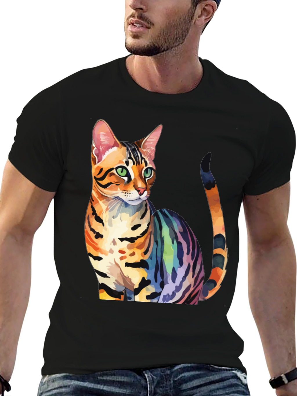 Rainbow Bengal Cat T-Shirt