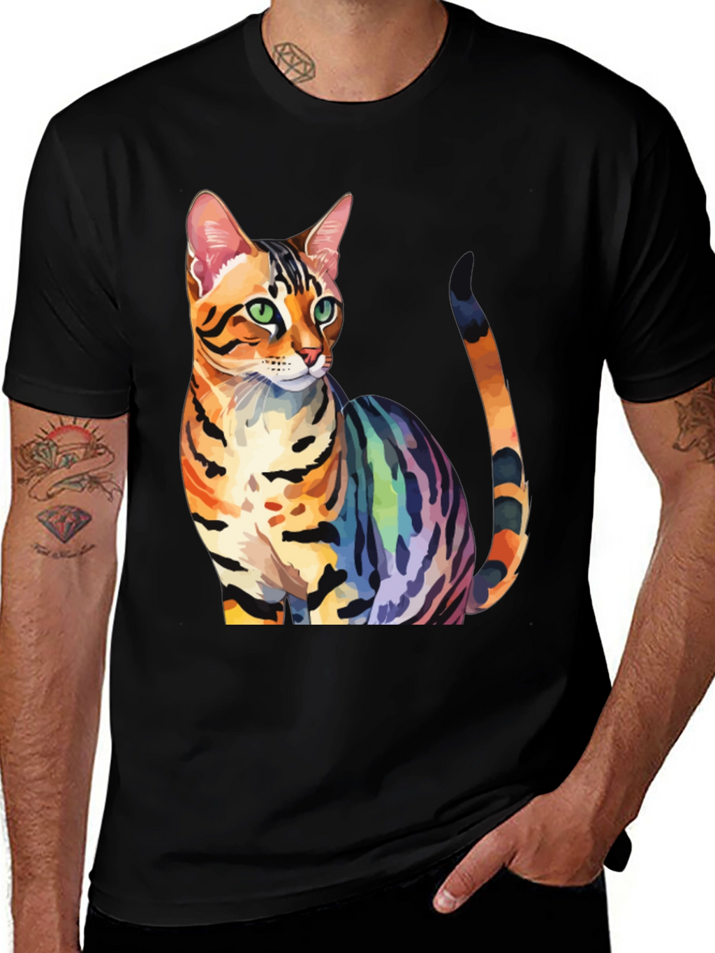 Rainbow Bengal Cat T-Shirt