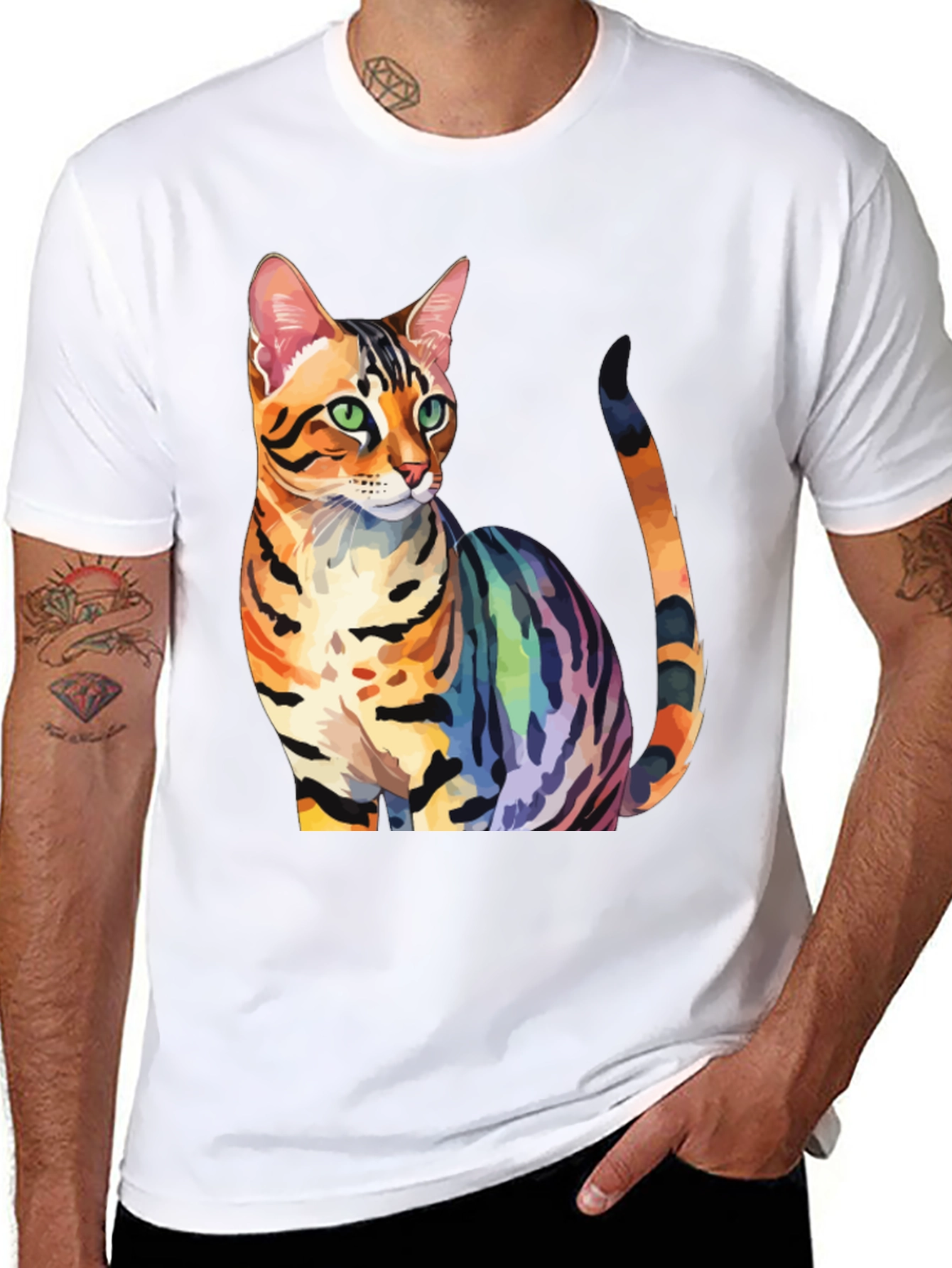Rainbow Bengal Cat T-Shirt