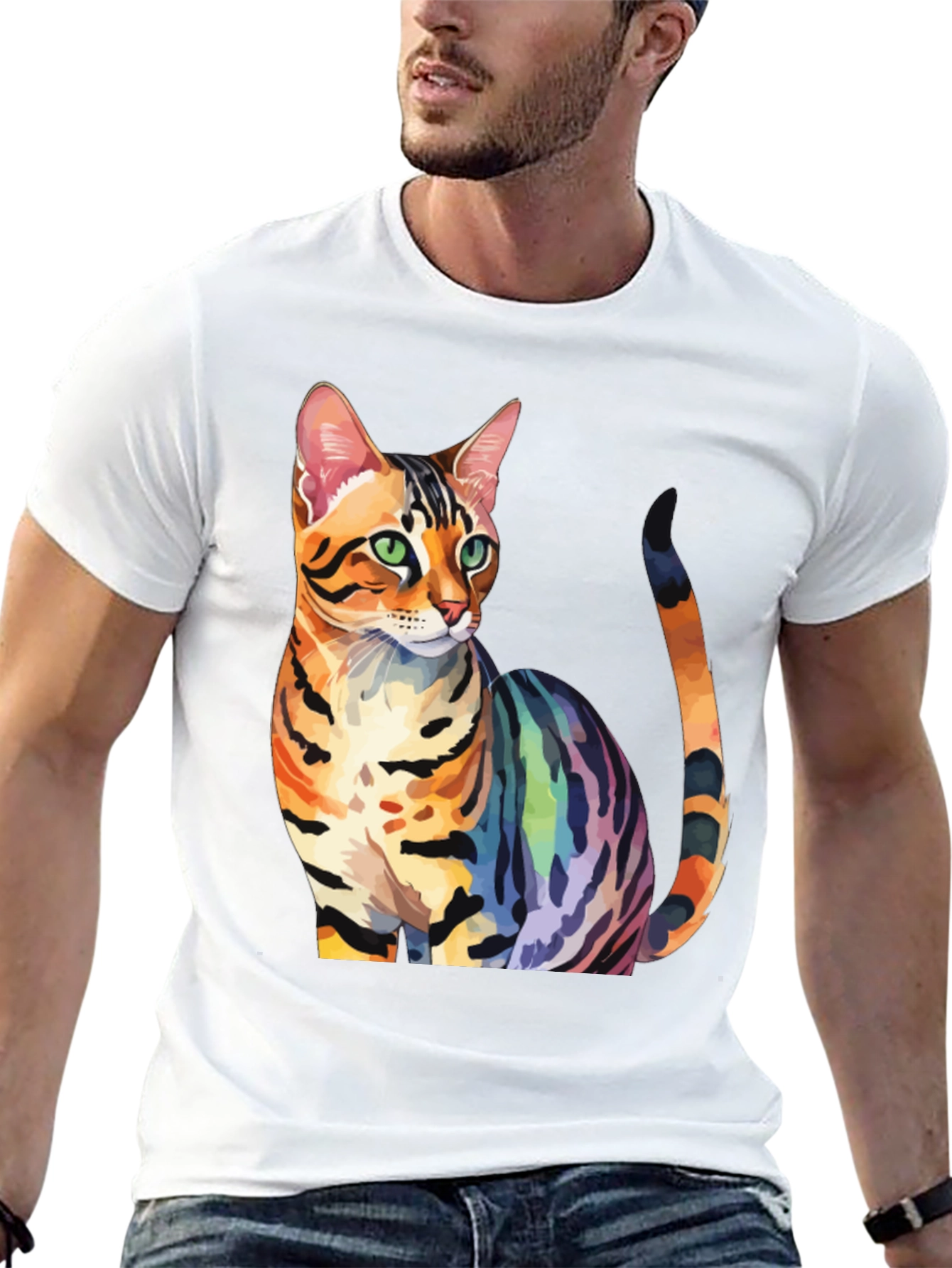 Rainbow Bengal Cat T-Shirt