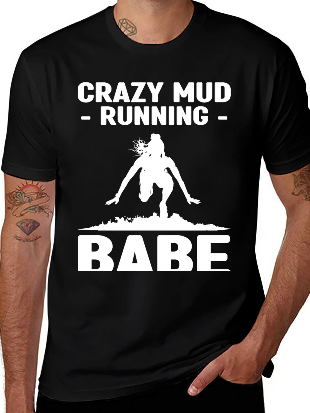 Crazy Mud Running Babe T-Shirt