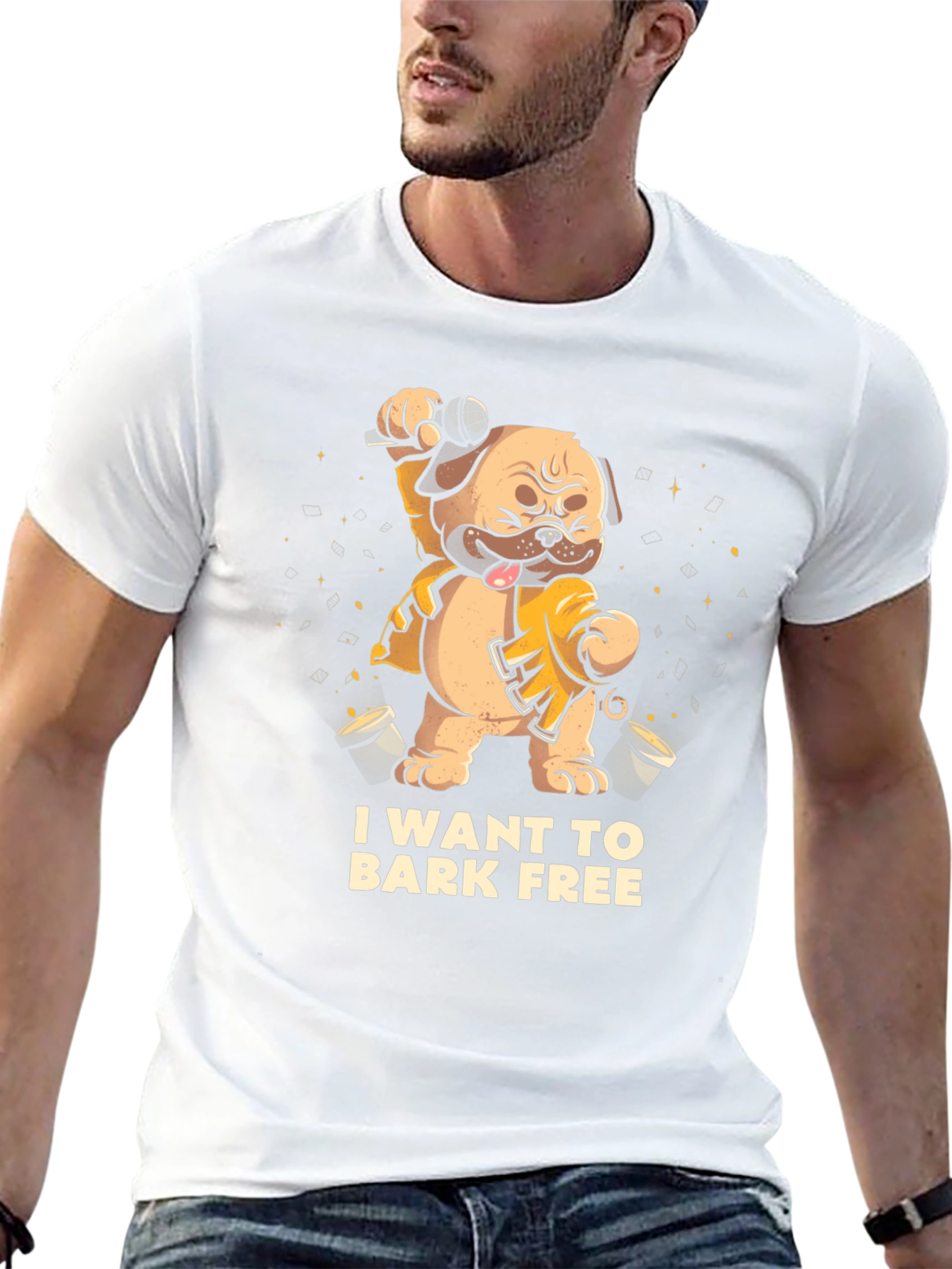 I Want To Bark Free Black T-Shirt