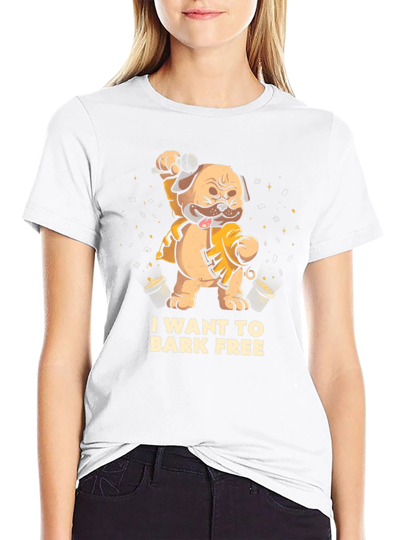 I Want To Bark Free Black T-Shirt