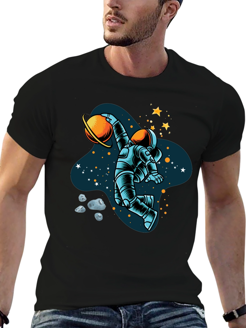 Astronaut Dunking Planet Graphic Tee