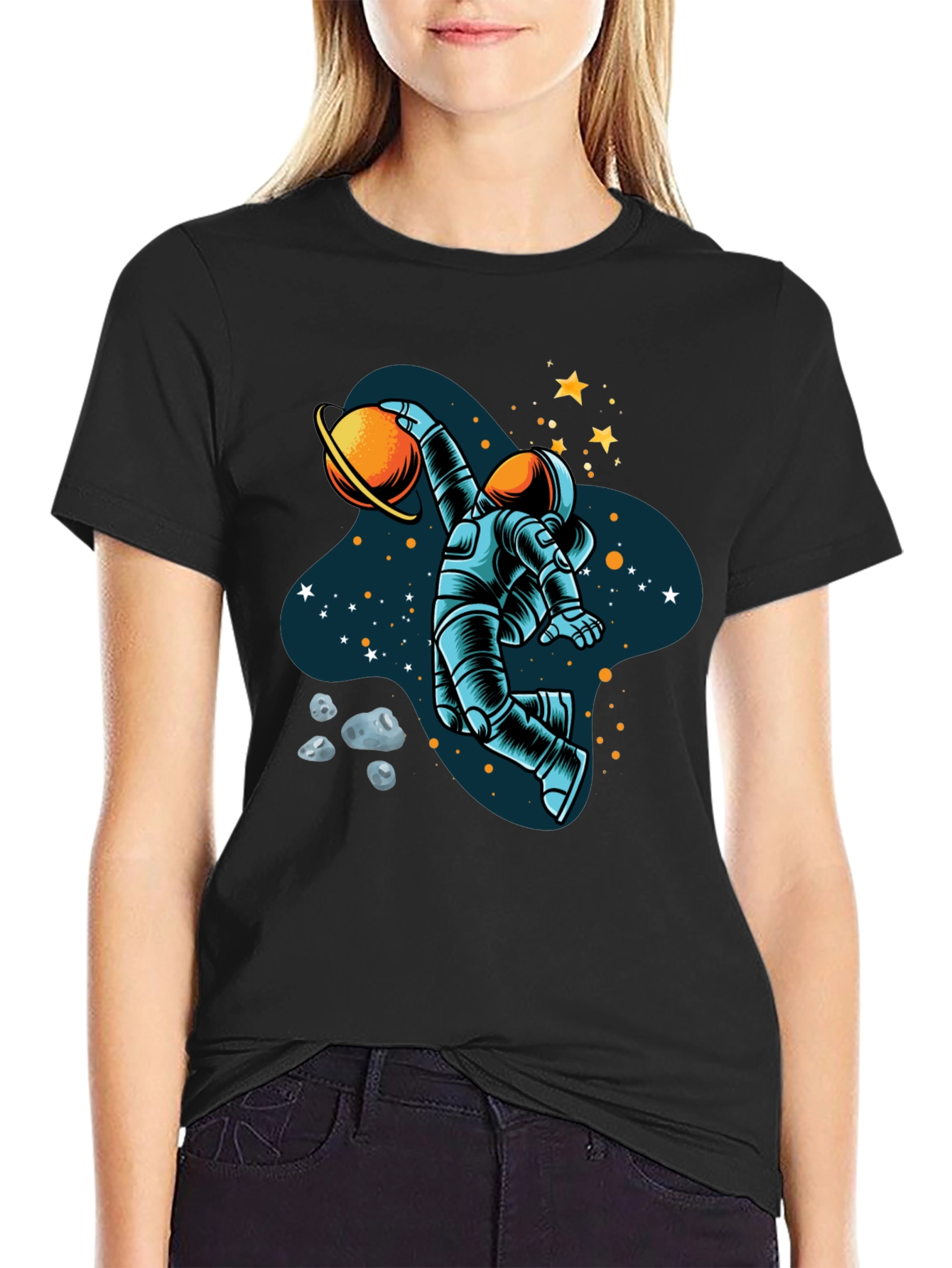Astronaut Dunking Planet Graphic Tee