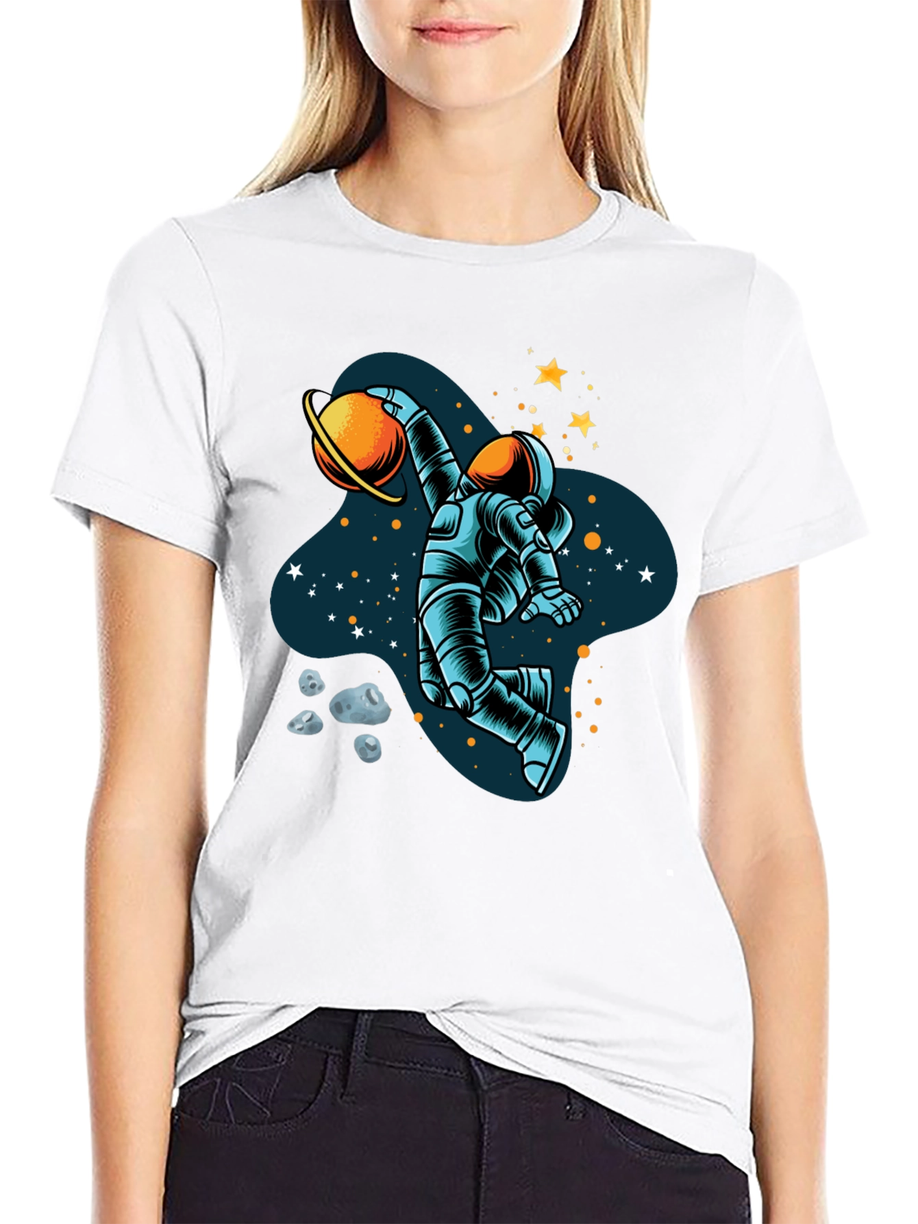 Astronaut Dunking Planet Graphic Tee