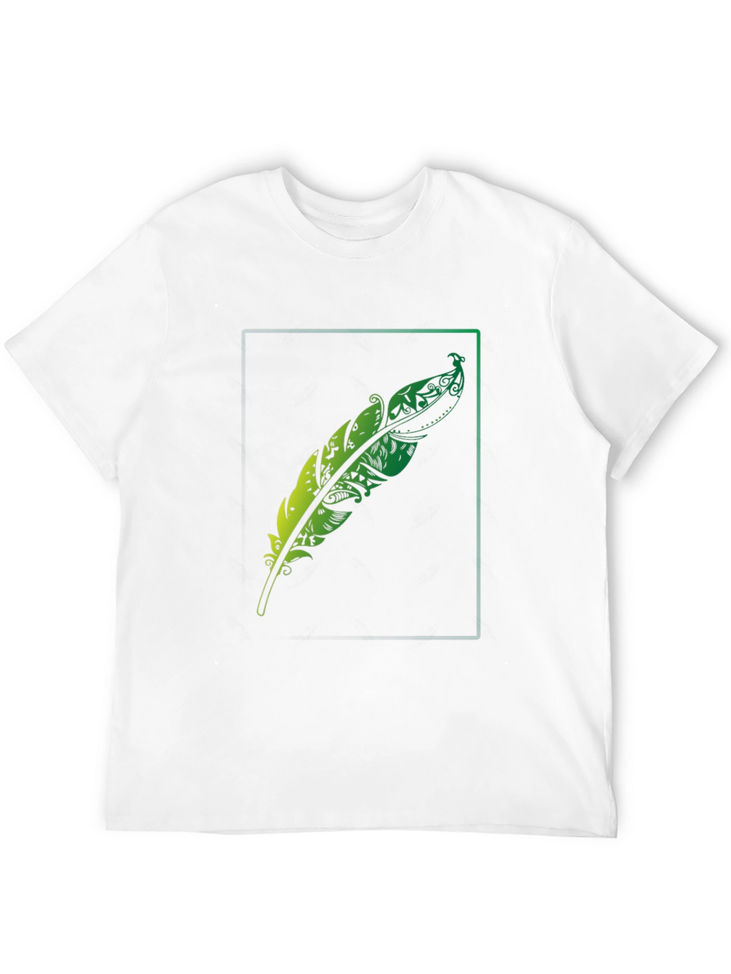 Mens Feather Graphic Black T-Shirt