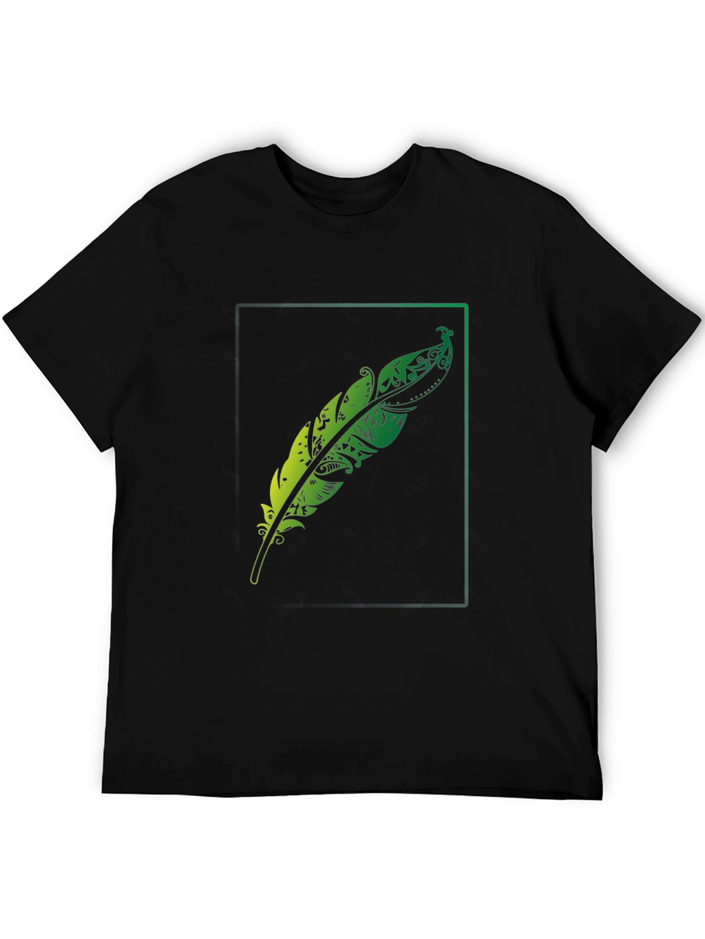Mens Feather Graphic Black T-Shirt