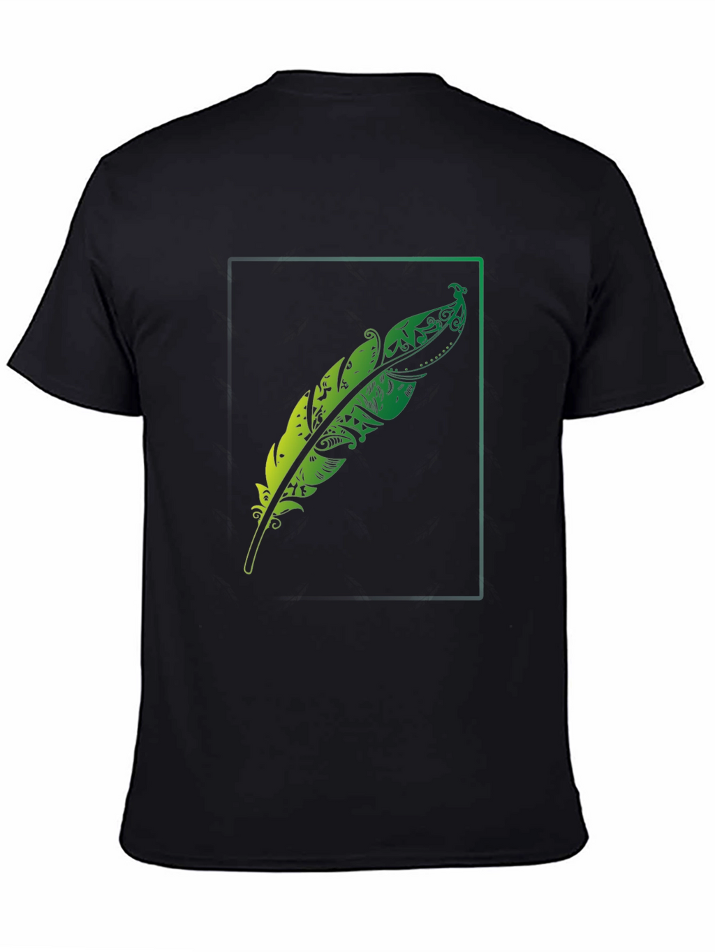 Mens Feather Graphic Black T-Shirt