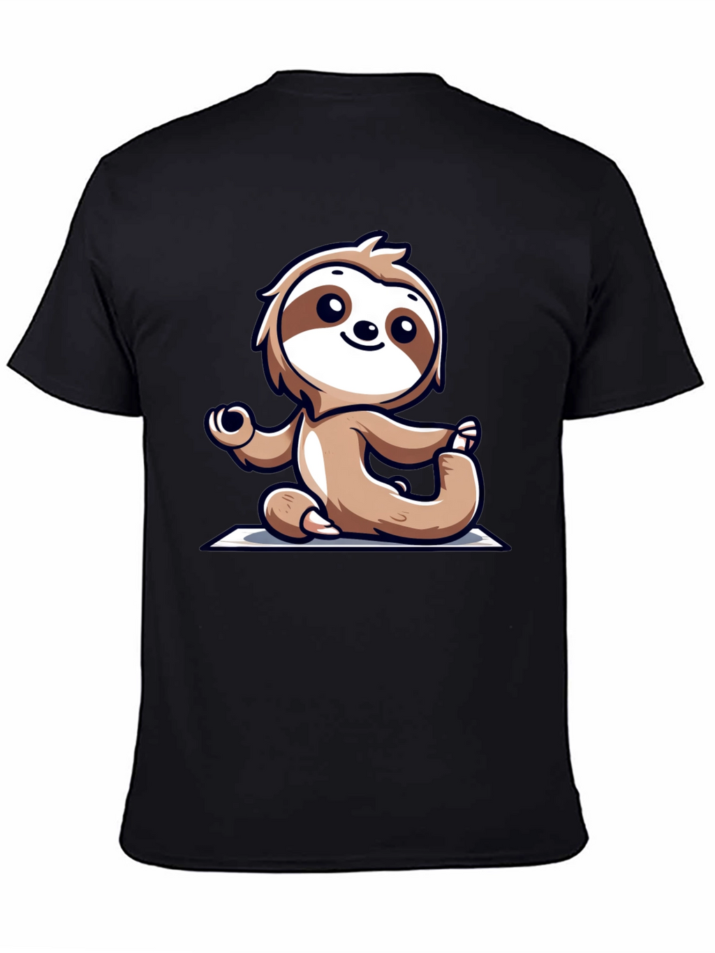 Sloth Doing Yoga T-Shirt - Relaxed Fit Black Tee